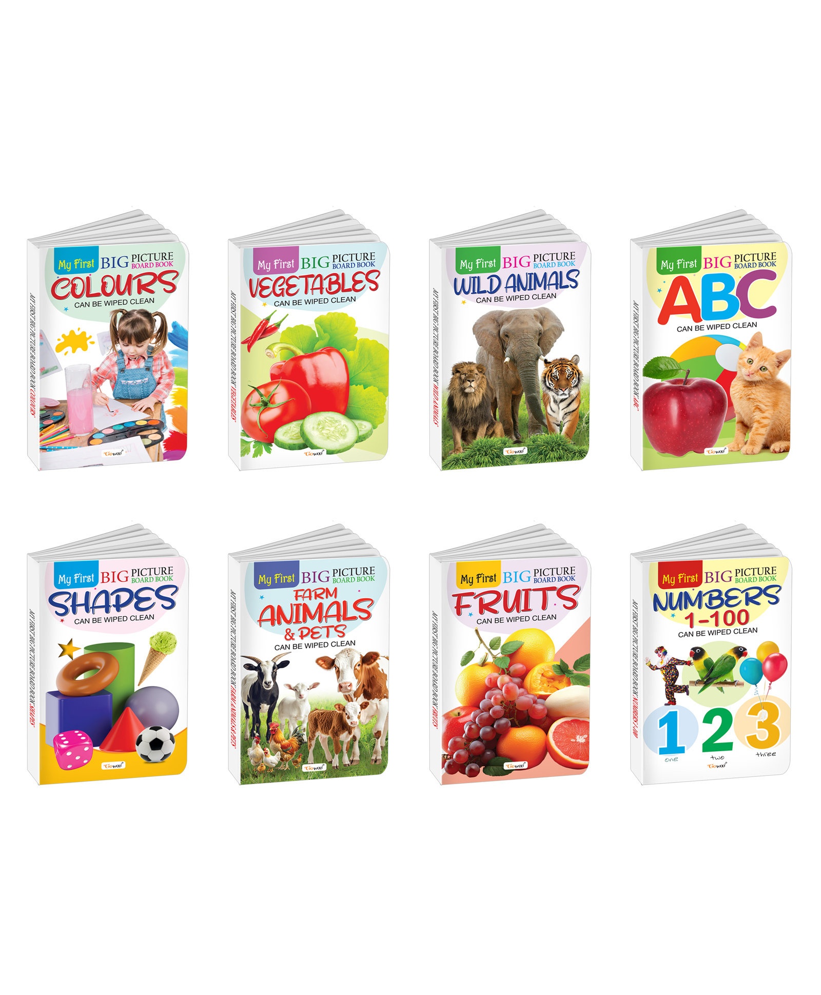 My First Big Picture Board Book ABC, Numbers 1-100, Fruits, Vegetables and more : Knowledgeable books for children, Interactive board books for toddlers | Pack of 8 board books-image-36