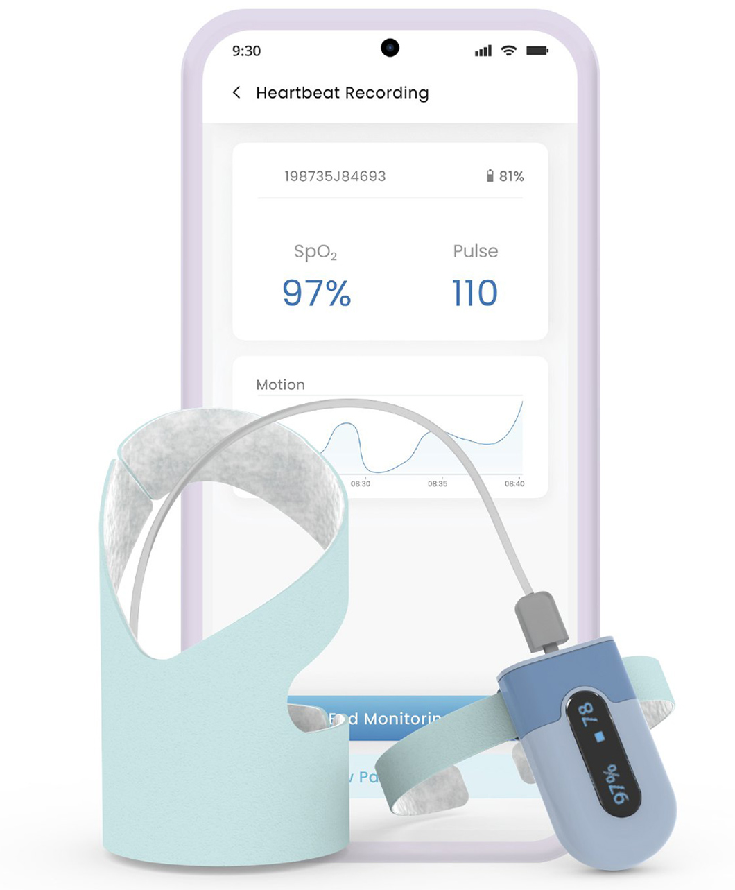 Janitri navam spo2 baby monitor - light blue