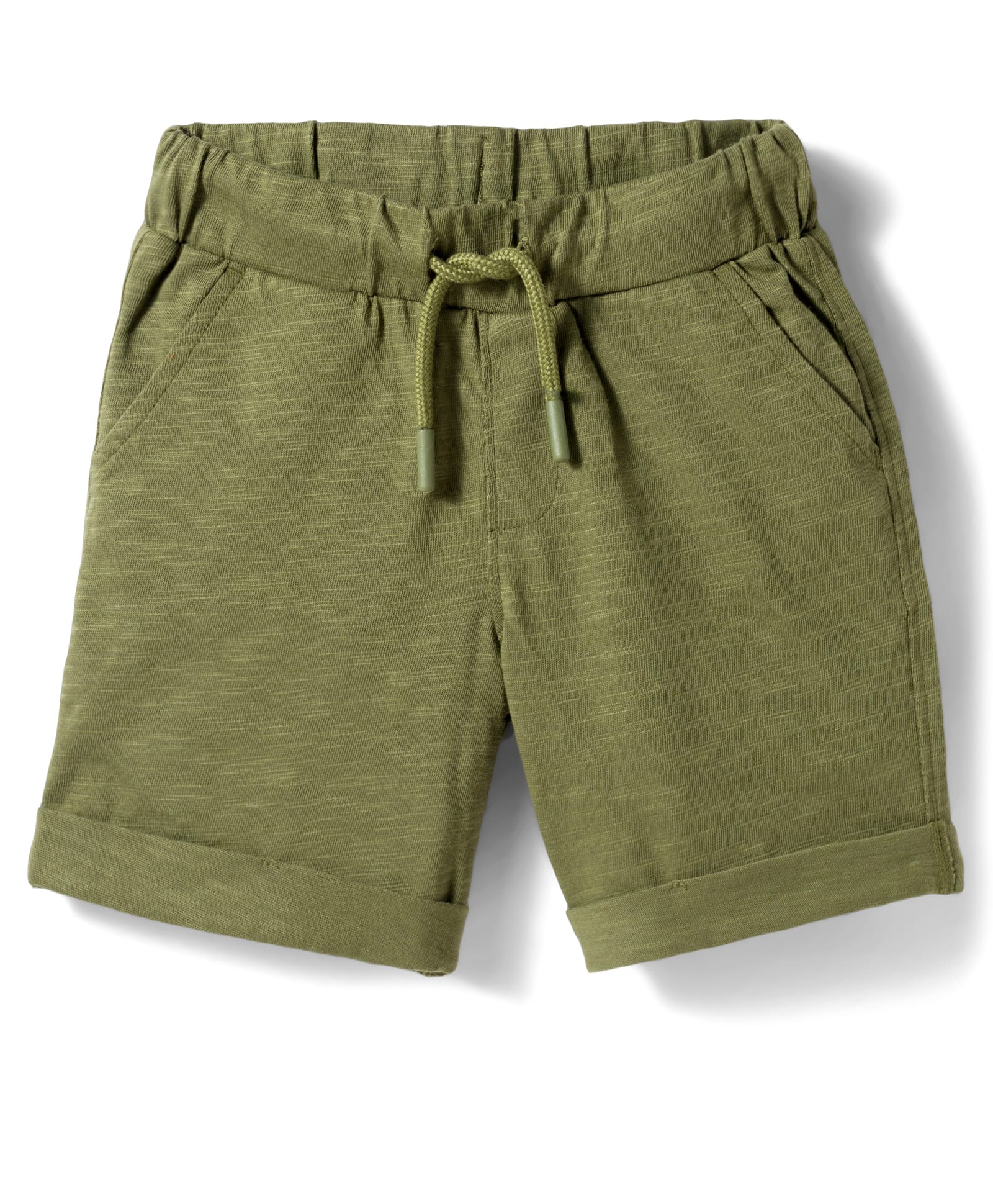 UCB Cotton Knit Knee Length Solid Colour Shorts - Olive Green-picture-31