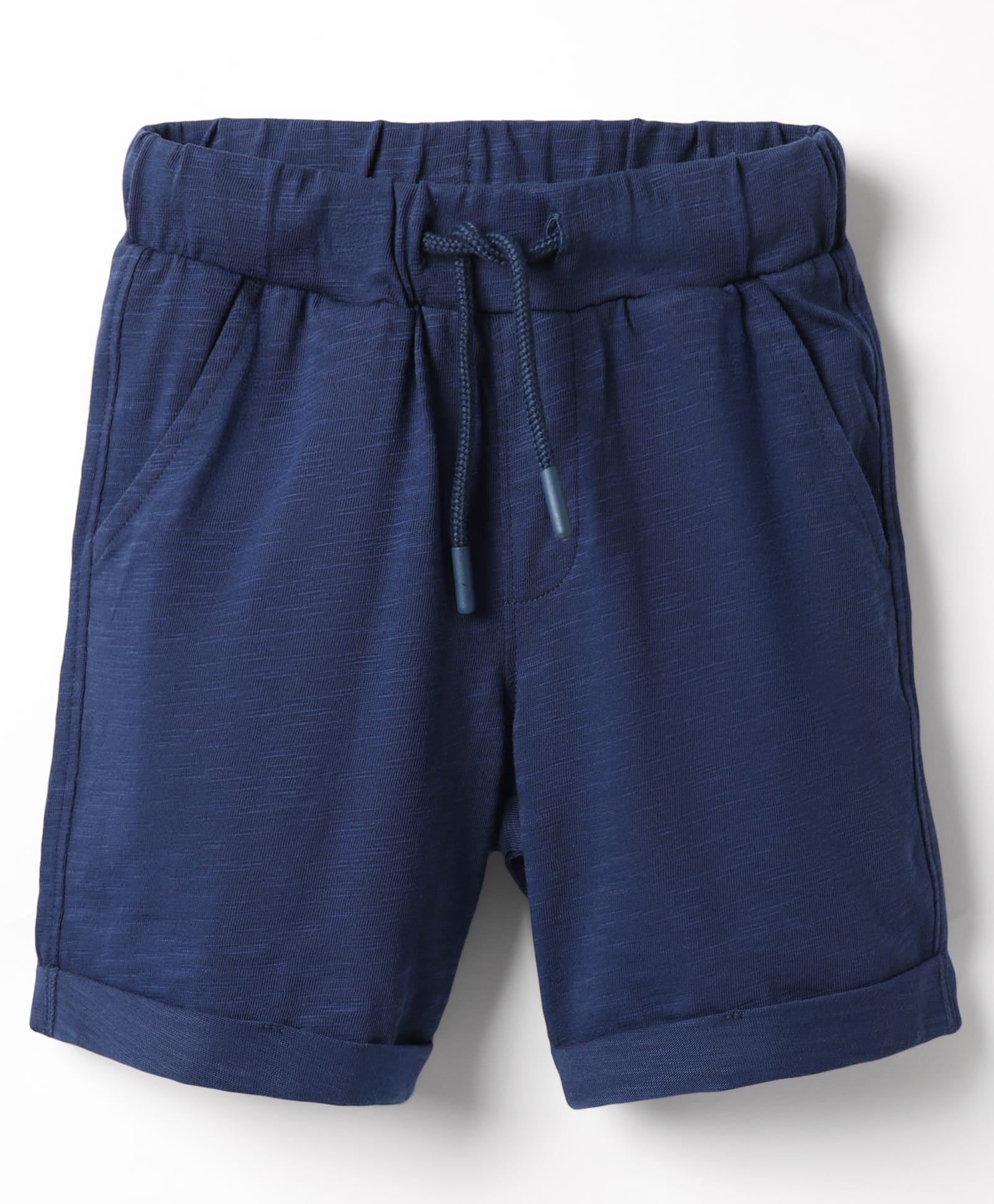 UCB Cotton Knit Knee Length Solid Colour Shorts - Navy Blue-picture-34