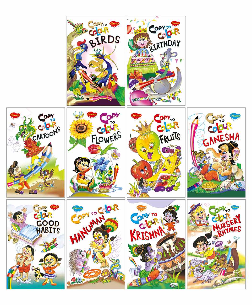 Copy To Colour Books Pack of 10 - English-image-38