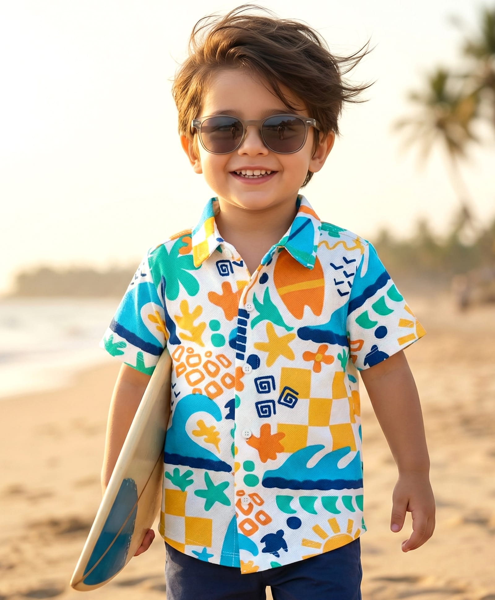 Babyhug Cotton Knit Half Sleeves Shirt With Abstract Print - White-picture-12