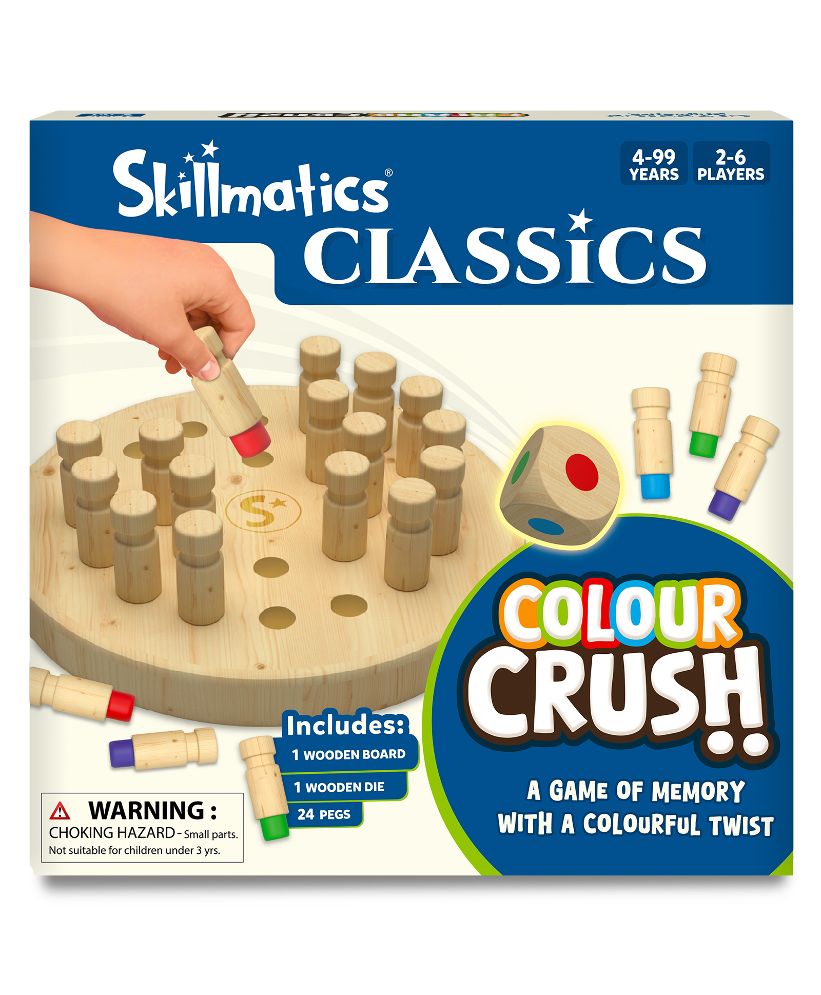 Skillmatics Colour Crush - Thrilling Memory Game, Fast-Paced Board & Travel Game, Fun for Family Game Night, Brain Teasers, Wooden Toys, Gifts for Kids, Teens & Adults, Ages 4 and Up