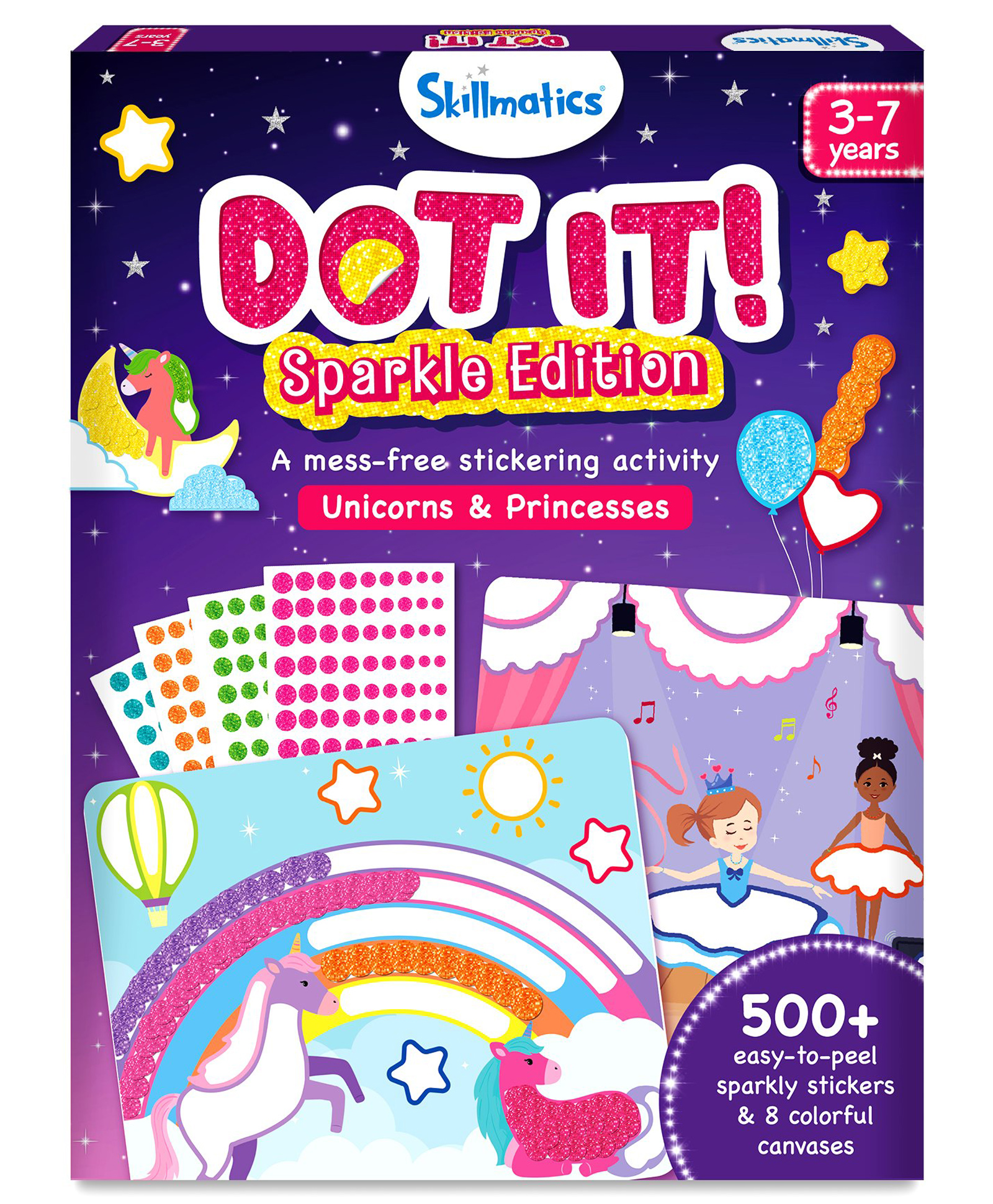 Skillmatics Dot It Sticker Art Activity - Unicorns & Princesses, 500+ Sparkly Stickers, Mess-Free Fun for Kids, DIY Craft Kits, Travel Toys, Scrapbooking, Gifts-picture-19