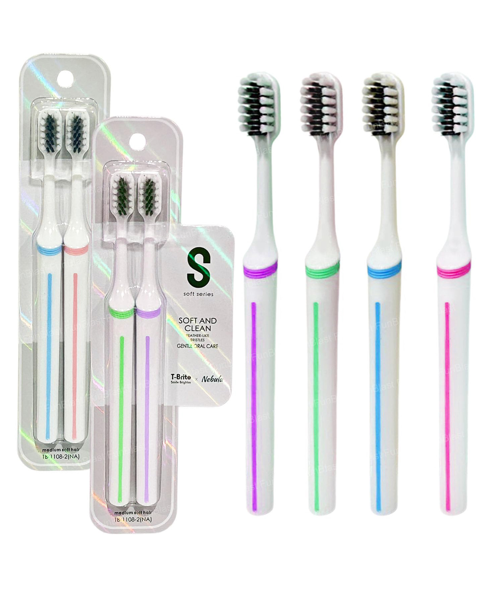 FunBlast Soft Bristles Manual Tooth Brush SetPack of 4 Pcs Multicolor-image-14