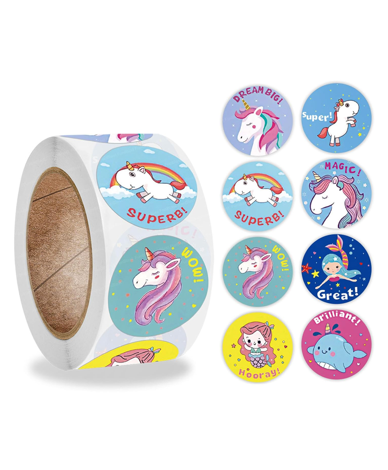 FunBlast Unicorn Design Stickers for Kids - 4 Rolls Multicolor-image-18