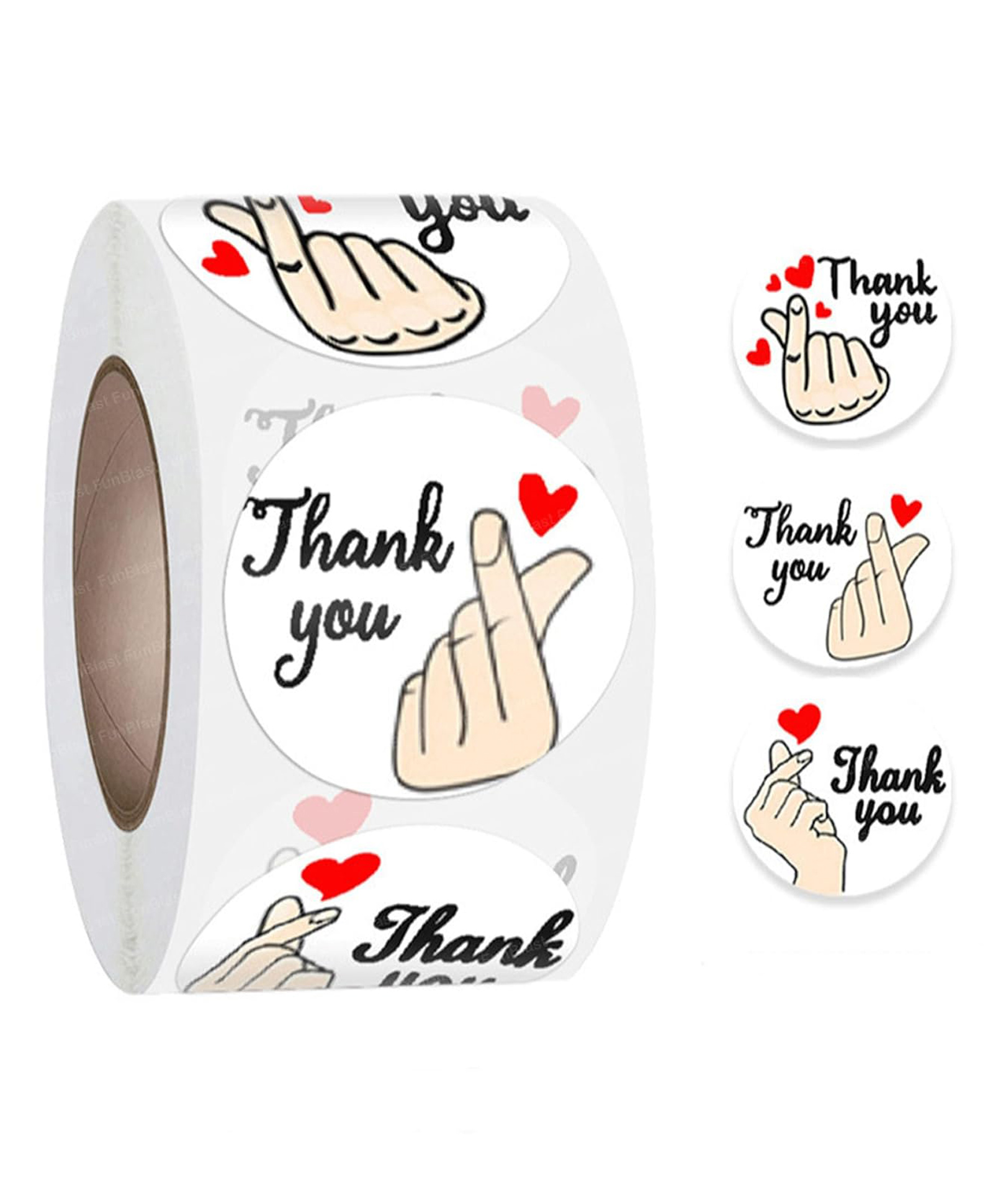 FunBlast Self Adhesive Decoration Thank You Stickers4 Rolls Multicolor-image-24