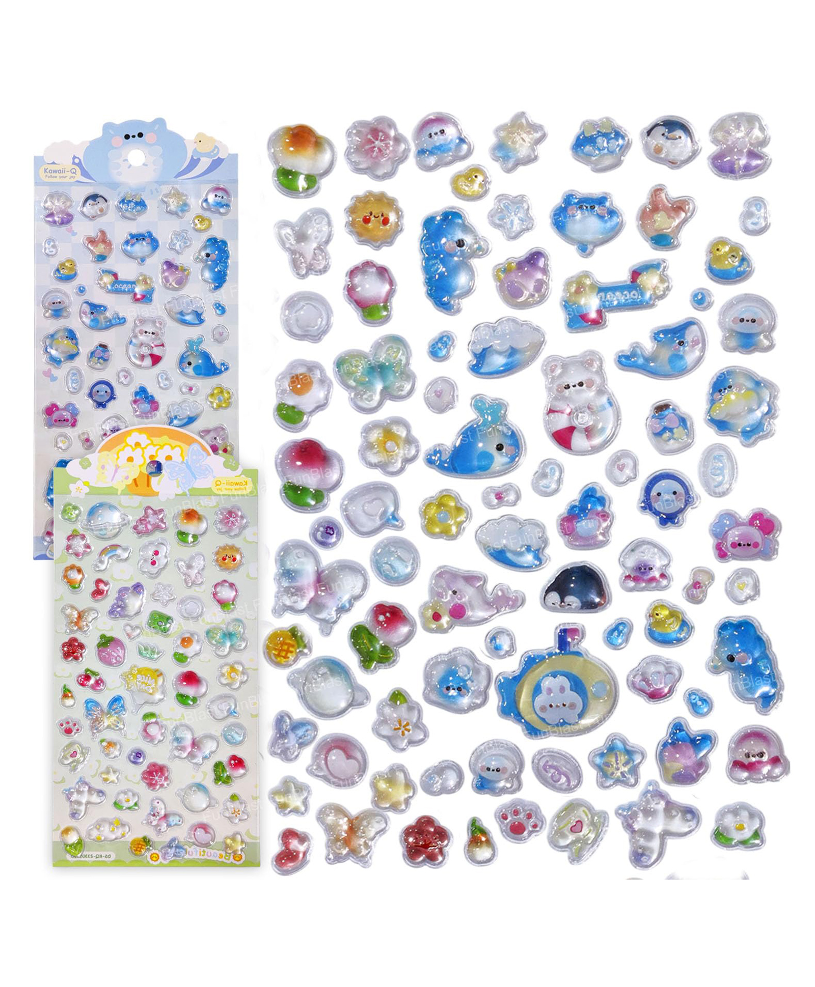 FunBlast 3D Cute Kawaii Stickers for Kids2 Sheets Multicolor-image-27
