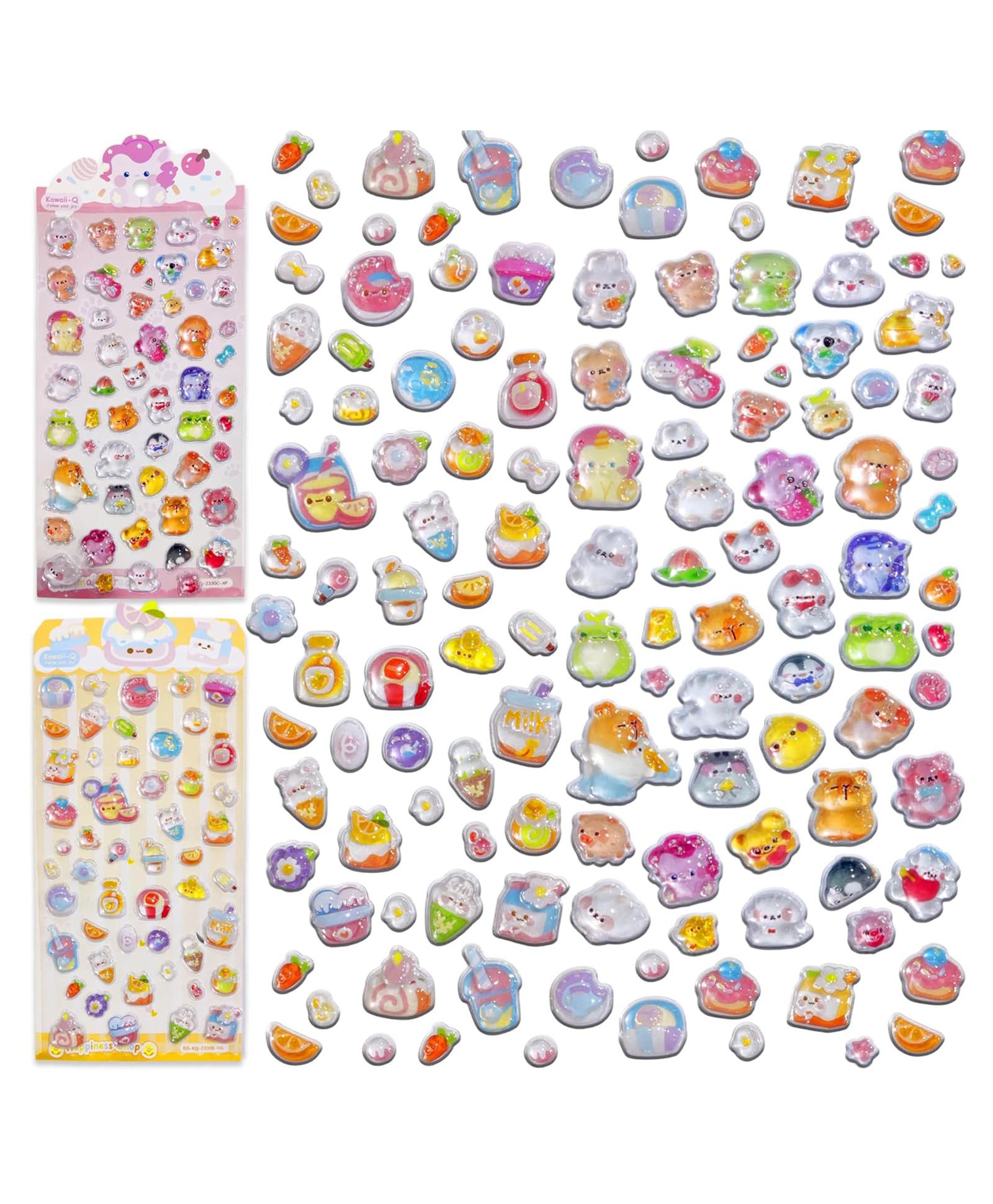 FunBlast 3D Cute Kawaii Stickers for Kids2 Sheets Multicolor-picture-21
