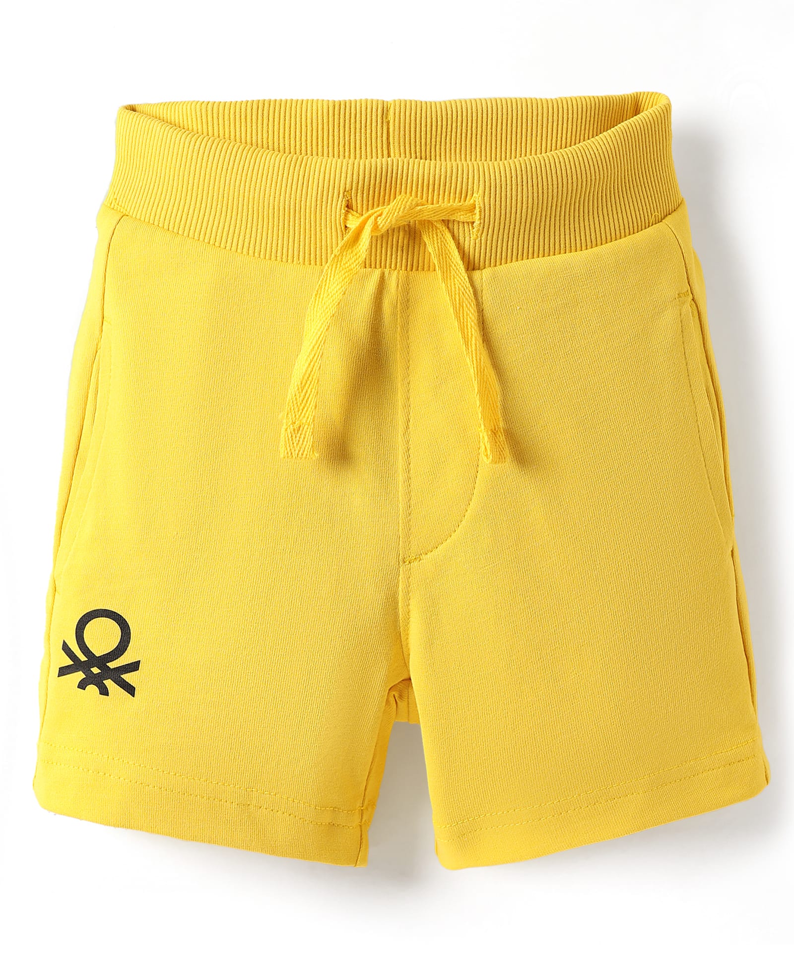 UCB Knit Knee Length Solid Shorts With Ribbed Waist - Yellow-picture-8
