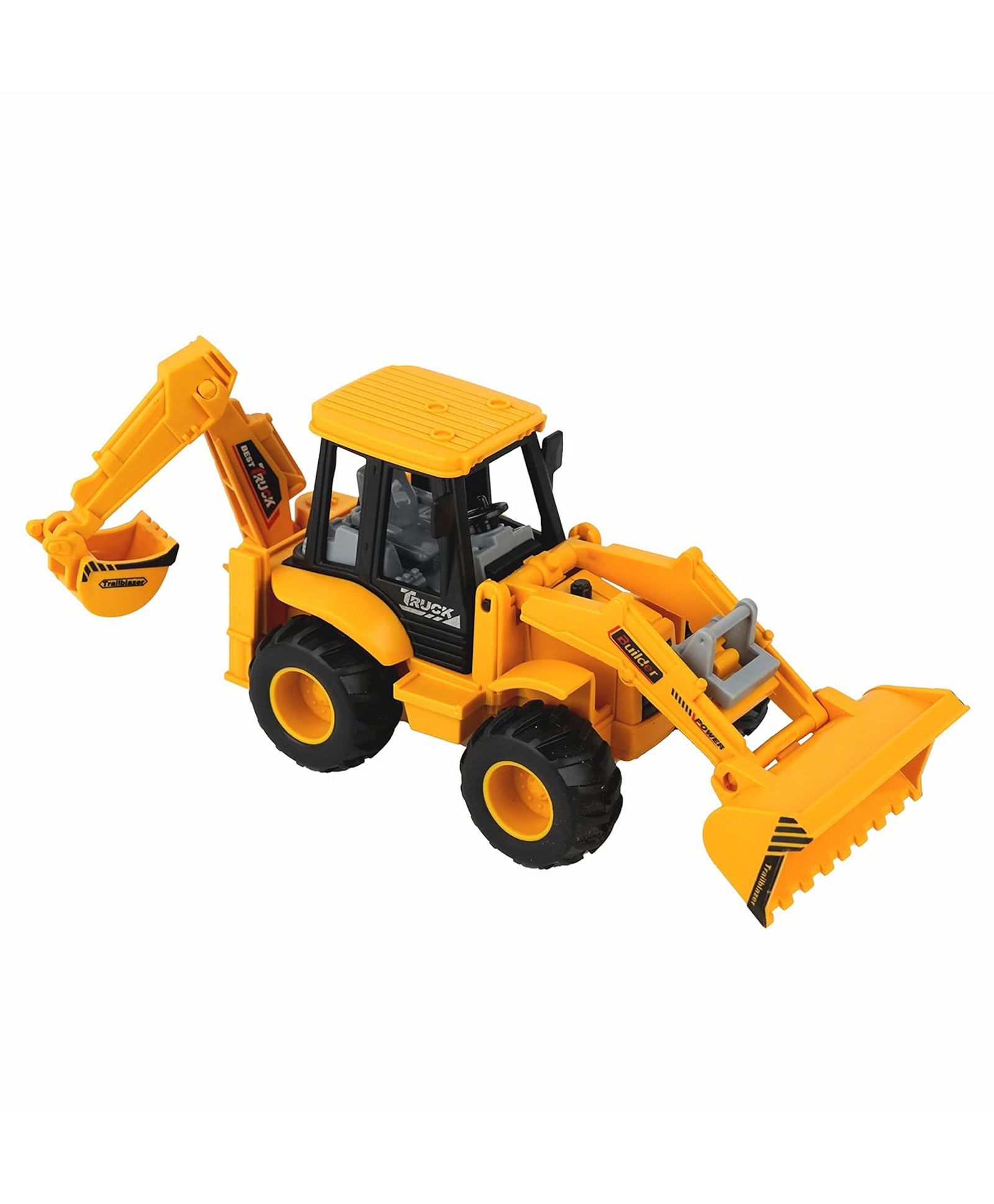 FUNVERSE Plastic Construction Realistic Engineer Vehicle Pushdozer Excavator Bulldozer Construction Toys Truck Machine for Kids (Excavator Construction Toy) (Yellow)-picture-13