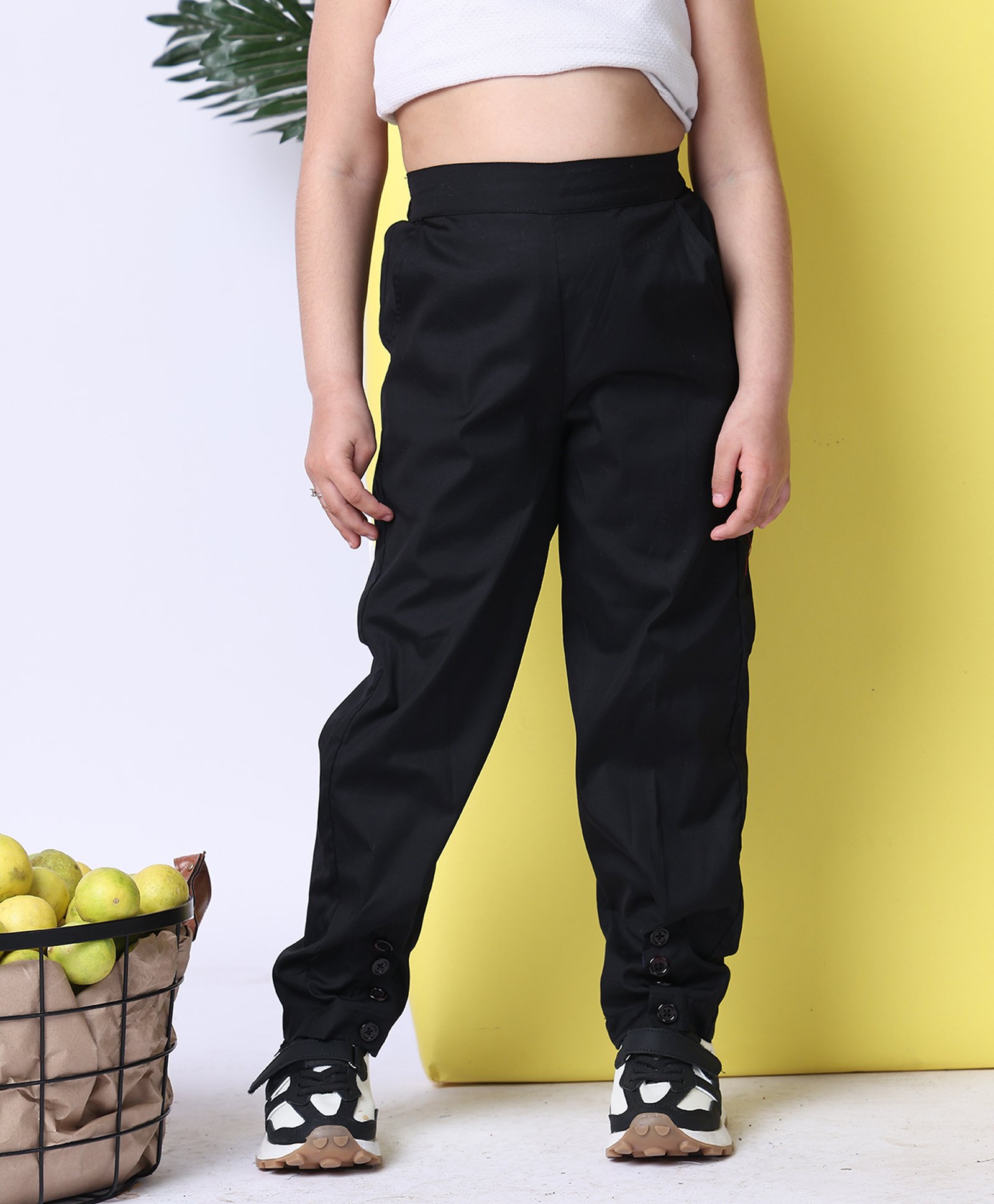 BaawRi Cotton Poplin Solid Pant - Black-picture-28