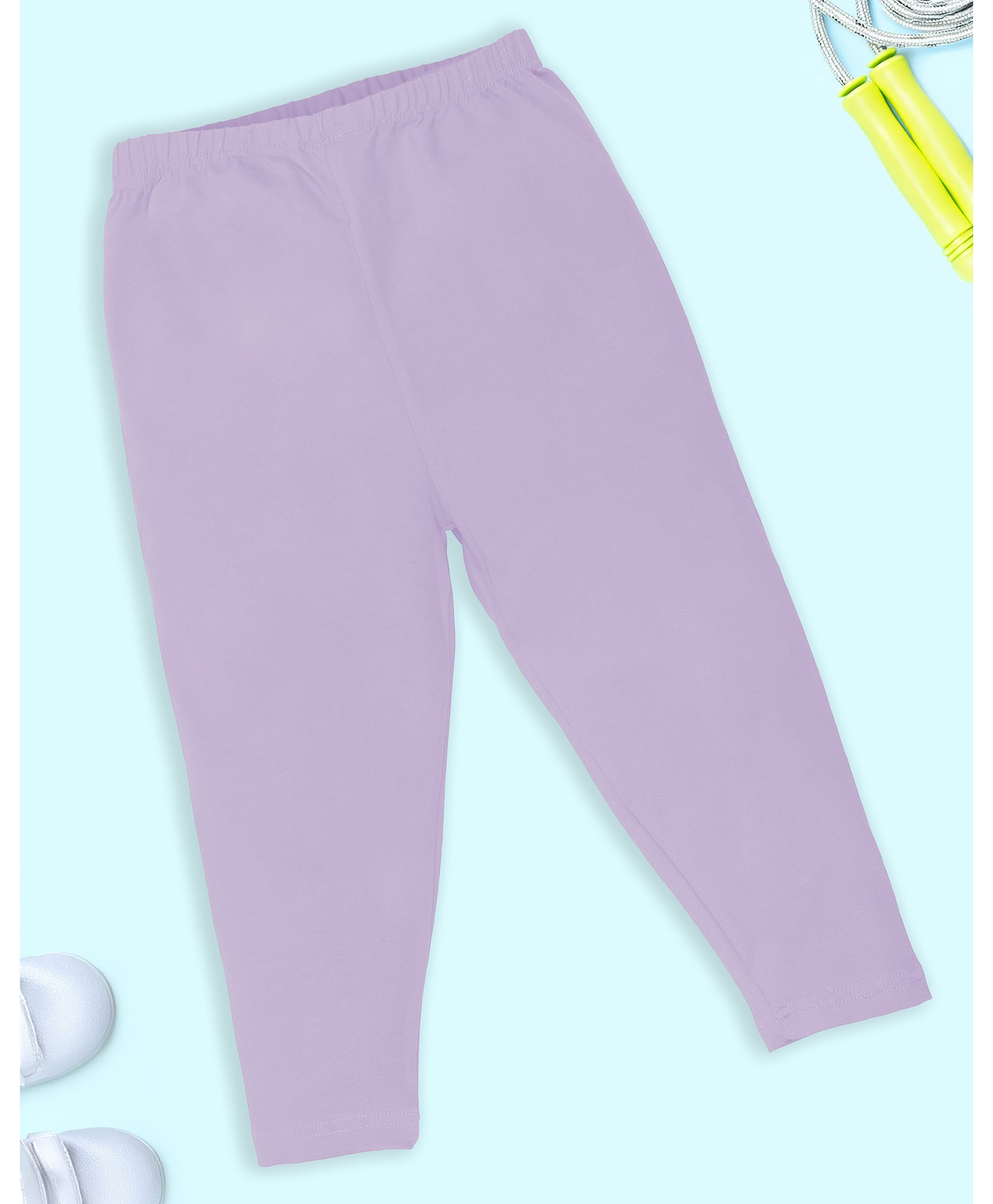 Kiddopanti Cotton Lycra Solid Capris - Lilac-picture-18