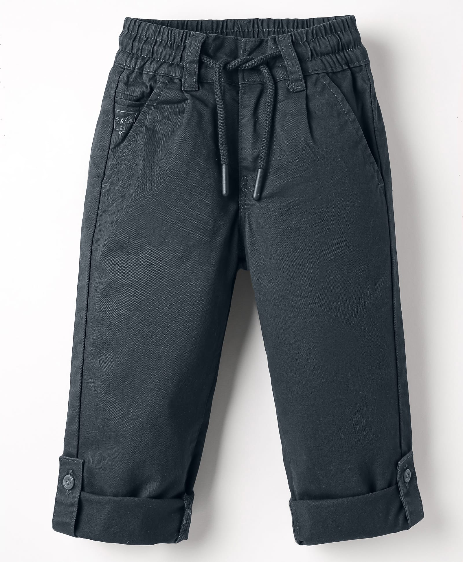 Ruff Cotton Woven Full Length Solid Colour Trouser - Navy Blue-picture-23