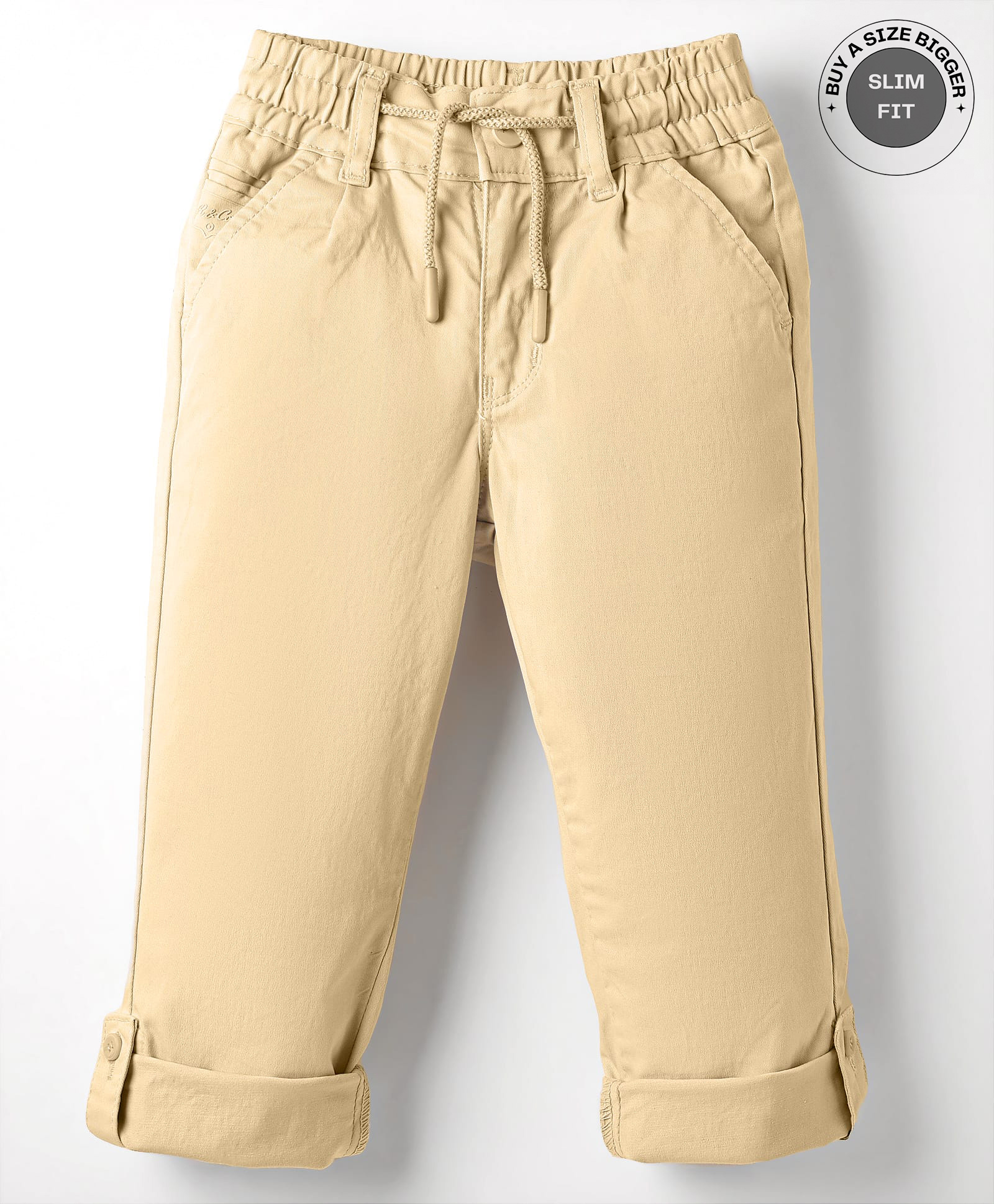 Ruff Cotton Woven Full Length Solid Colour Trouser - Khaki-picture-12