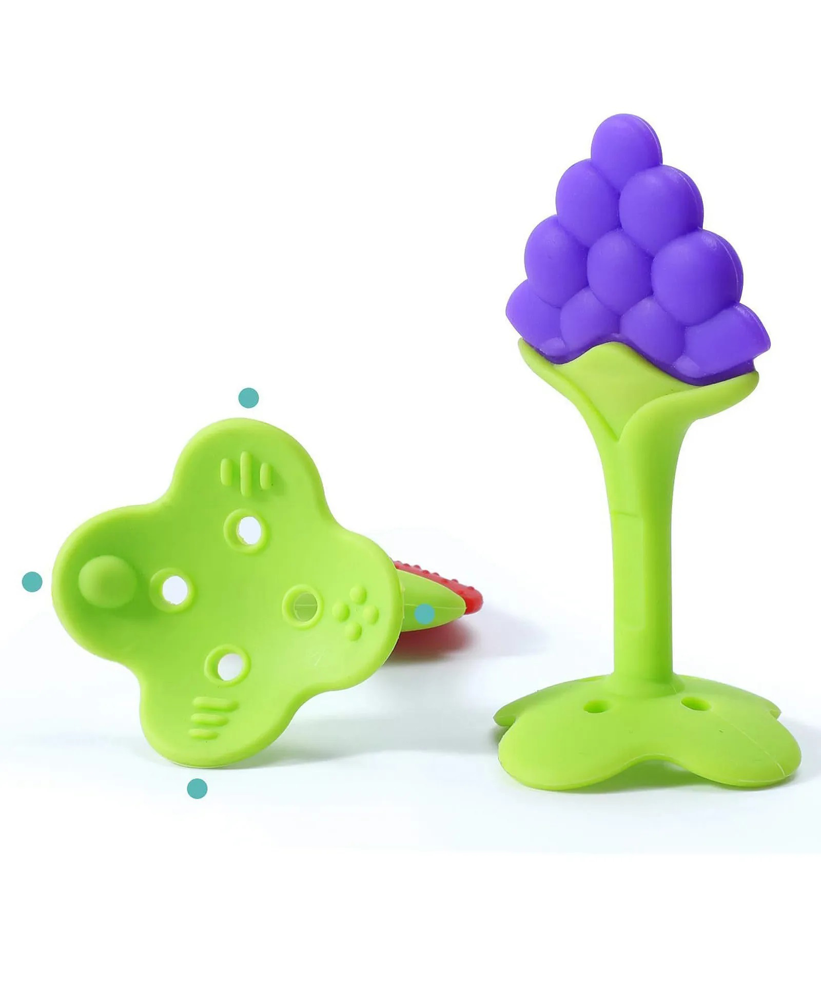 numum Baby Teething Silicone BPA Free Natural Organic Freezer Safe Teethers for Newborn Infant, Soft & Textured - Babies Shower Gift (Pack of 1) Multicolor (Color and design may vary)-image-42
