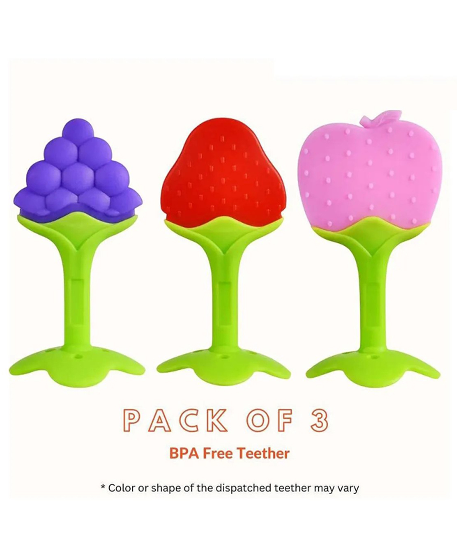 numum Baby Teething Silicone BPA Free Natural Organic Freezer Safe Teethers for Newborn Infant, Soft & Textured - Babies Shower Gift (Pack of 3) Multicolor (Color and design may vary)-image-38