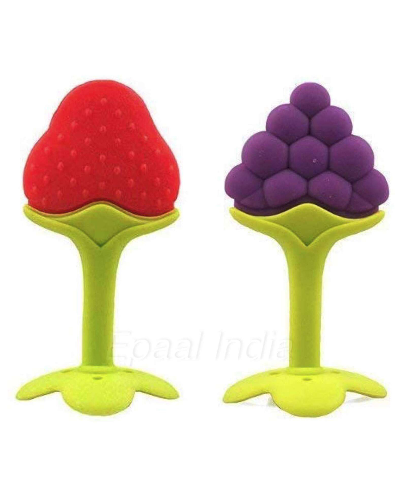 Numum Silicone Grapes & Strawberry Shape Teether Pack of 2 - Multicolour (Color and design may vary)-image-44
