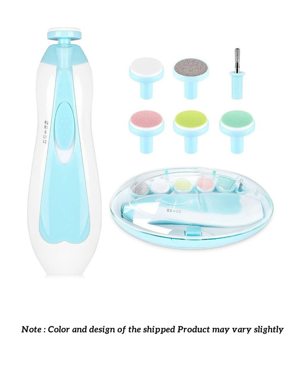 Numum Baby Nail Trimmer Electric Safe Baby Nail Clippers Manicure Set Trim Polish Grooming kit - Blue (color and design may vary)-image-45