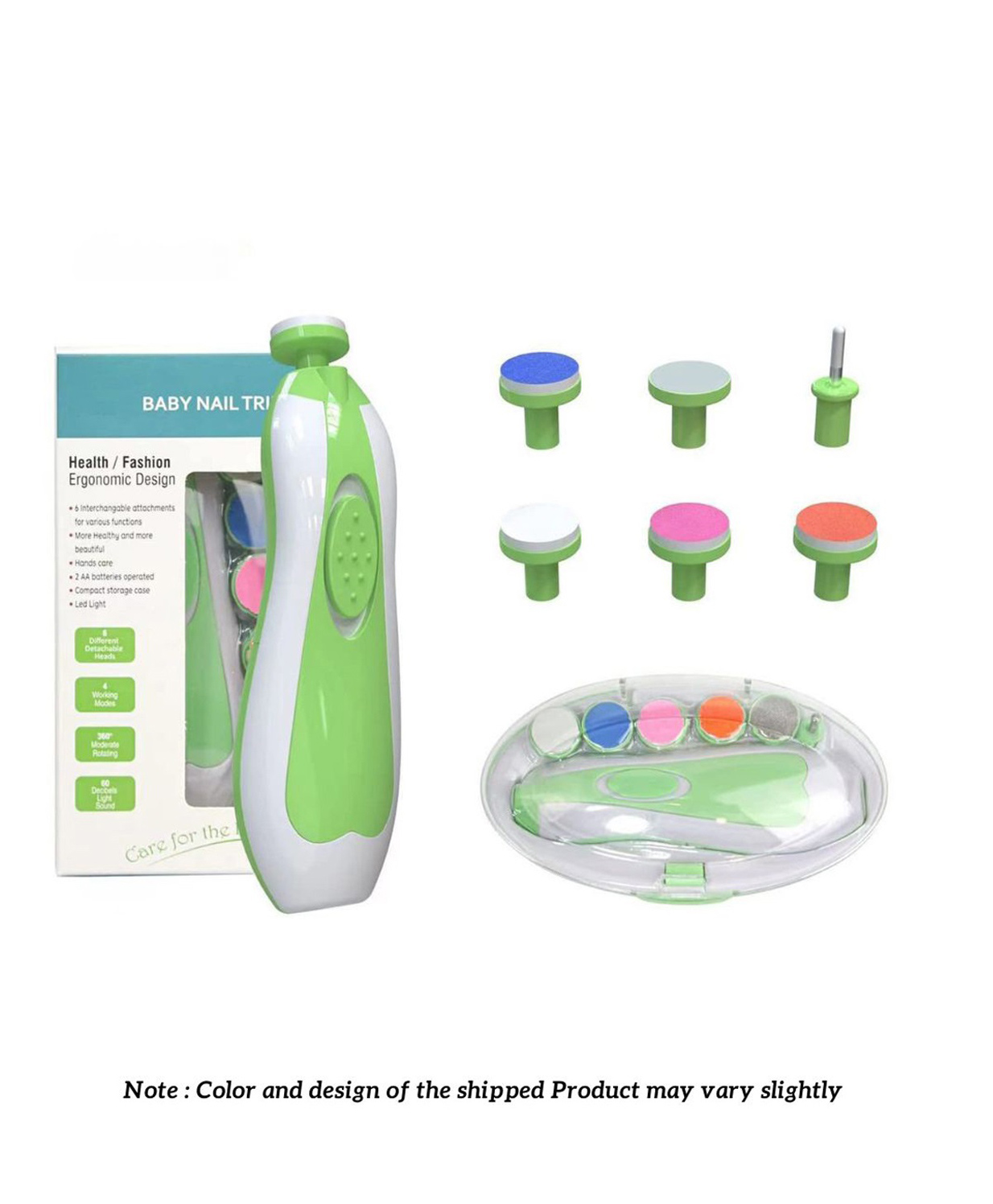 Numum Baby Nail Trimmer Electric Safe Baby Nail Clippers Manicure Set Trim Polish Grooming kit - Green/Blue (color and design may vary)-image-35