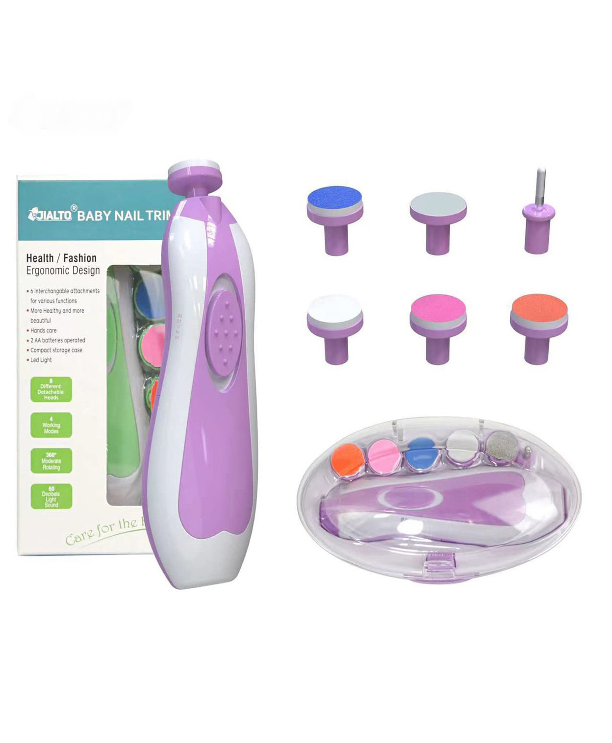 Numum Baby Nail Trimmer Electric Safe Baby Nail Clippers Manicure Set Trim Polish Grooming kit - Pink/Purple (color and design may vary)-image-44