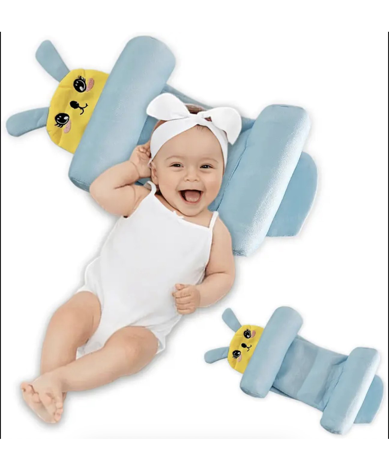 NuMum Adjustable Grow with me fit Perfect Airflow Sweat Free Comfort Neck Pillow - Light Blue-image-20