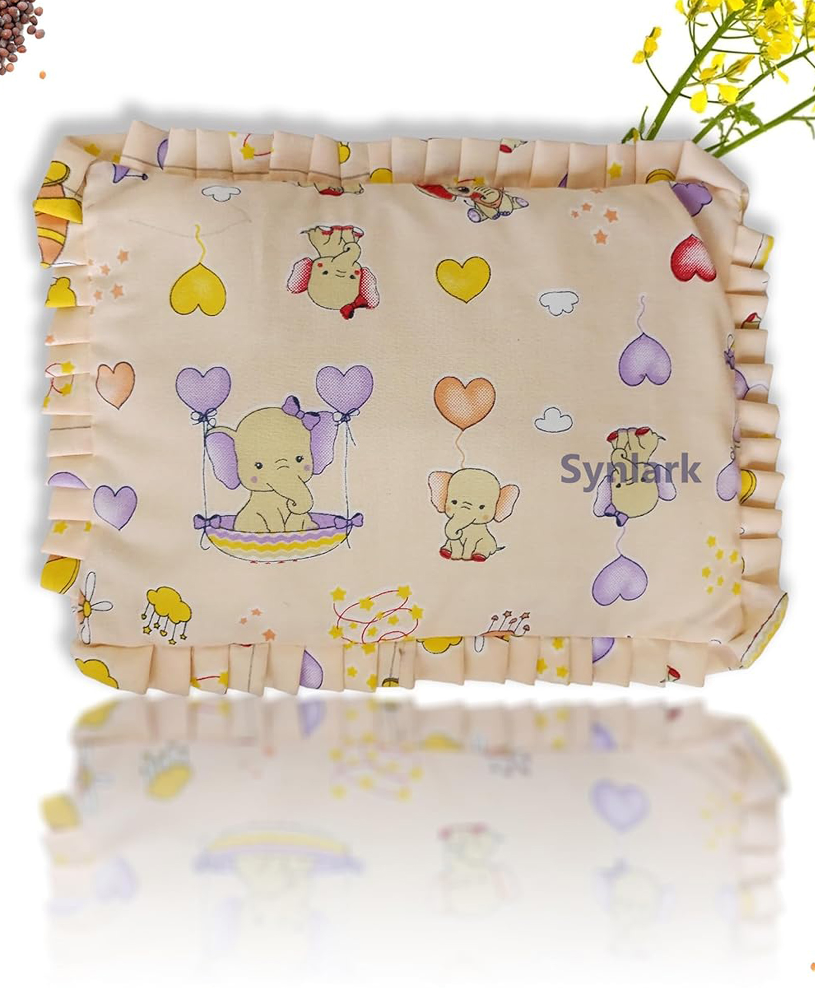 Numum Rai Mustard Seeds Pillow, Baby-Round Head Shaping Baby Pillow (Cream Mustard Pillow with 700 gm mustard seeds) ( color and design may vary)-picture-35