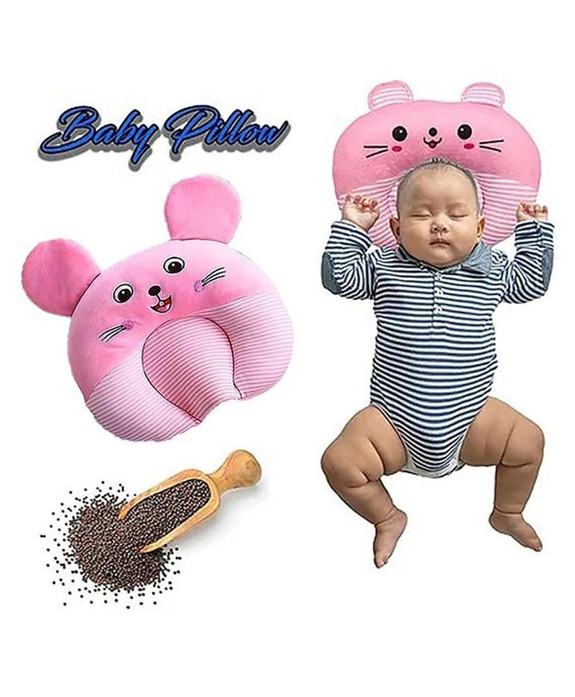 Numum Baby U Shape Pillow For Round Head Mustard Pillow Rai Pillow Baby Rai Takiya- Marie Pink ( Multi Print) ( Color And Design May Vary)-picture-48