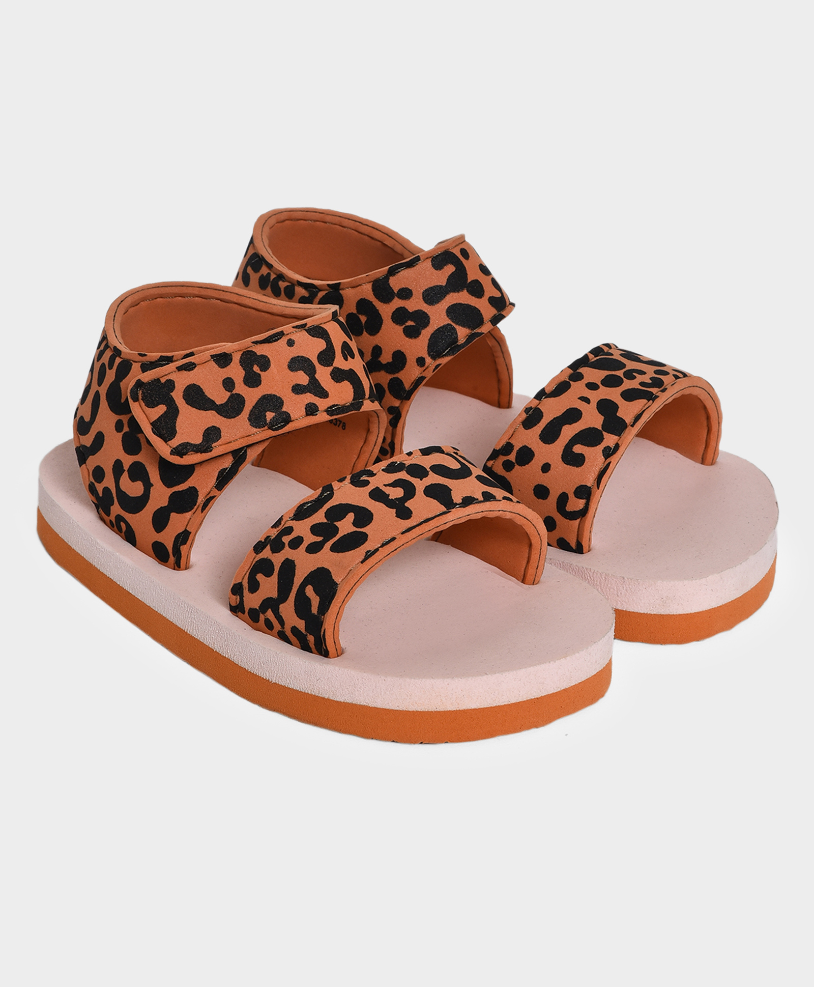 Mi Arcus Leopard Designed Sandals With Velcro Closure - Brown-picture-16