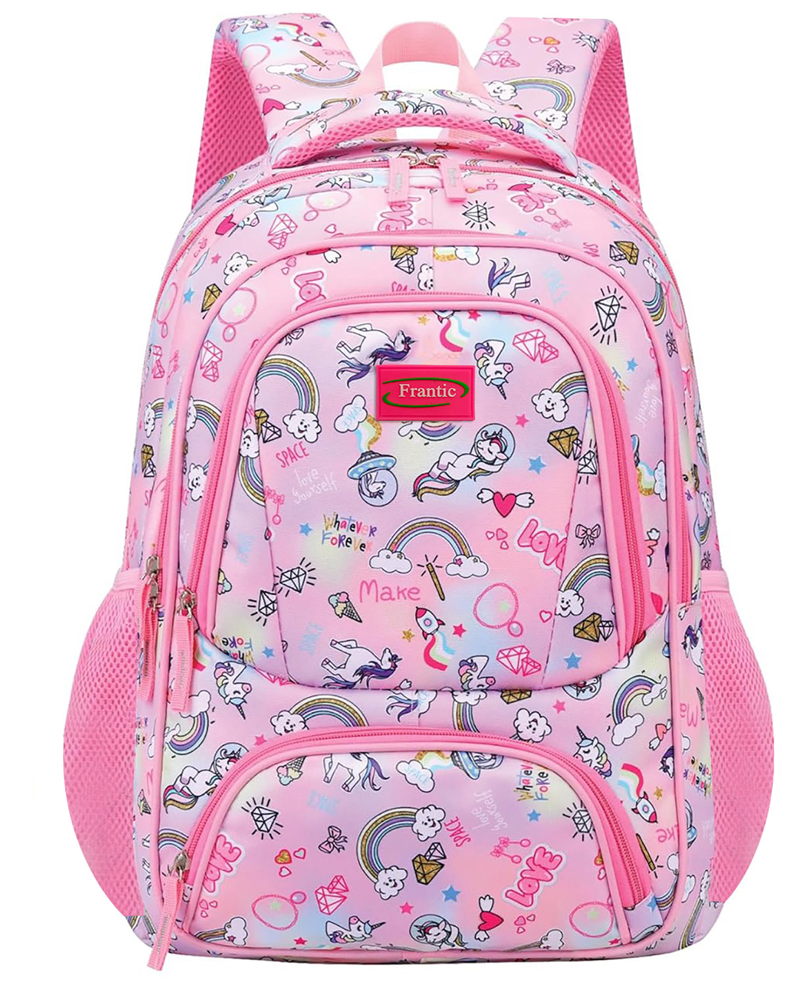 Frantic Premium Quality pink love unicorn bag for Kids - Height 16 Inch-picture-18