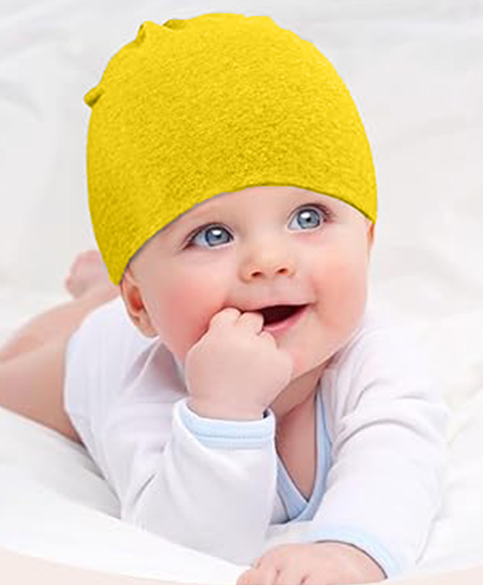 Babymoon Cotton Solid Stretchable Cap - Yellow-picture-14