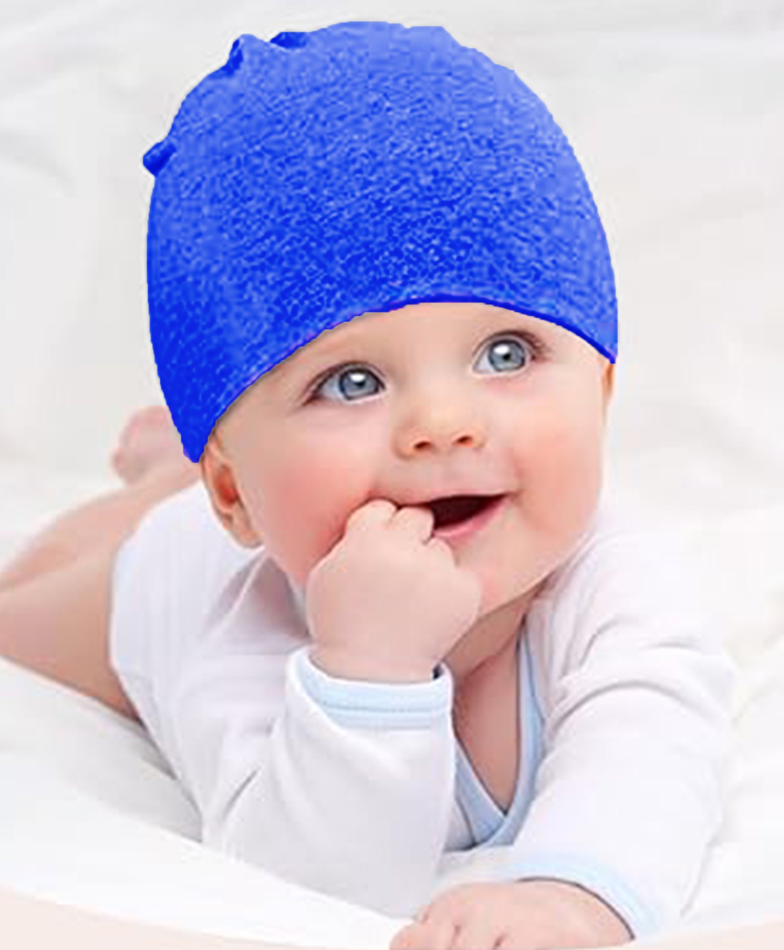 Babymoon Cotton Solid Stretchable Cap - Blue-picture-19