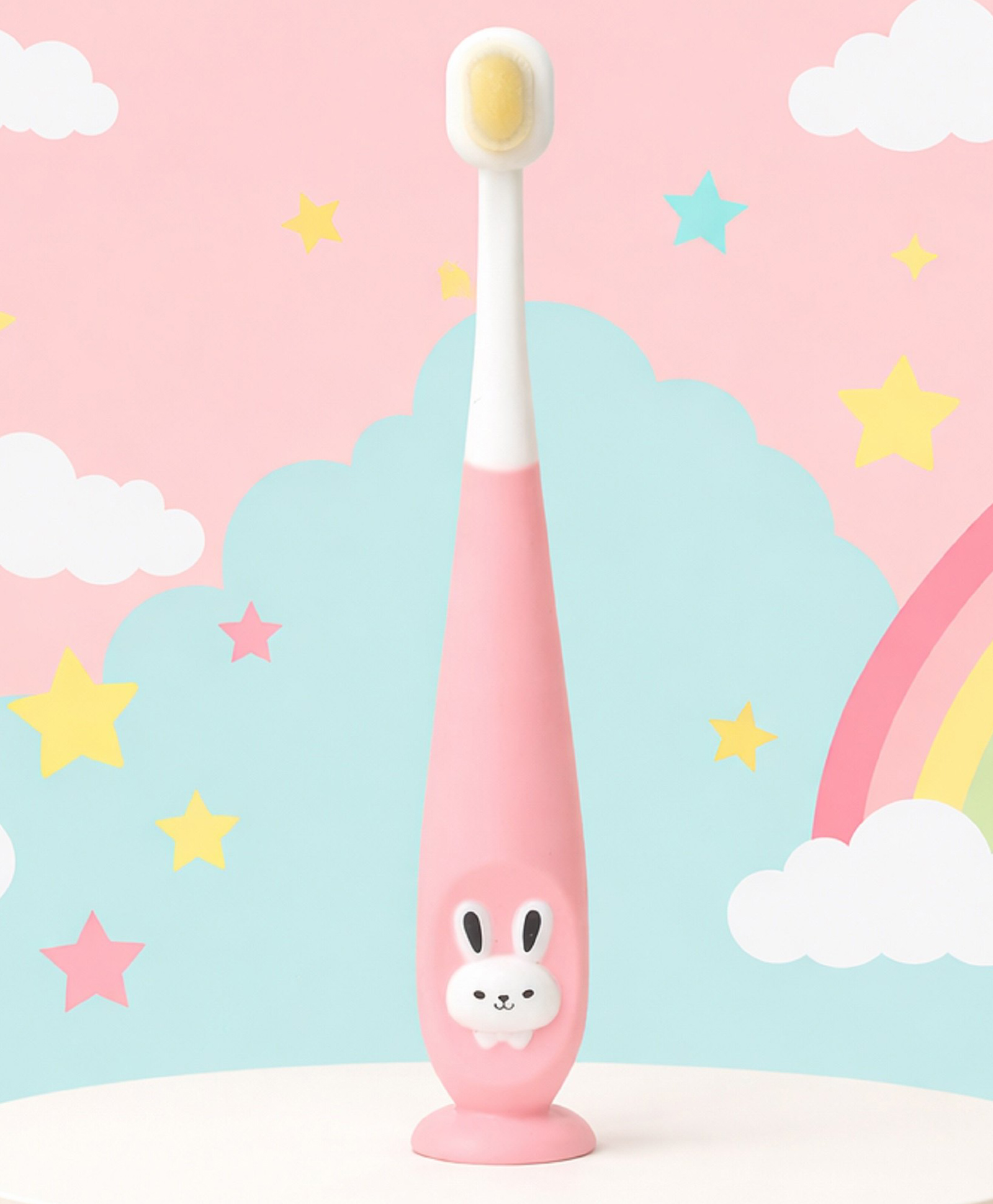 The Cheeky Kidzz Pack of 1 Baby Soft Bristles Suction Cup Base Bunny Design Teeth Manual Toothbrush BPA Free For Kids (1 To 10 Years) (PINK)-image-32