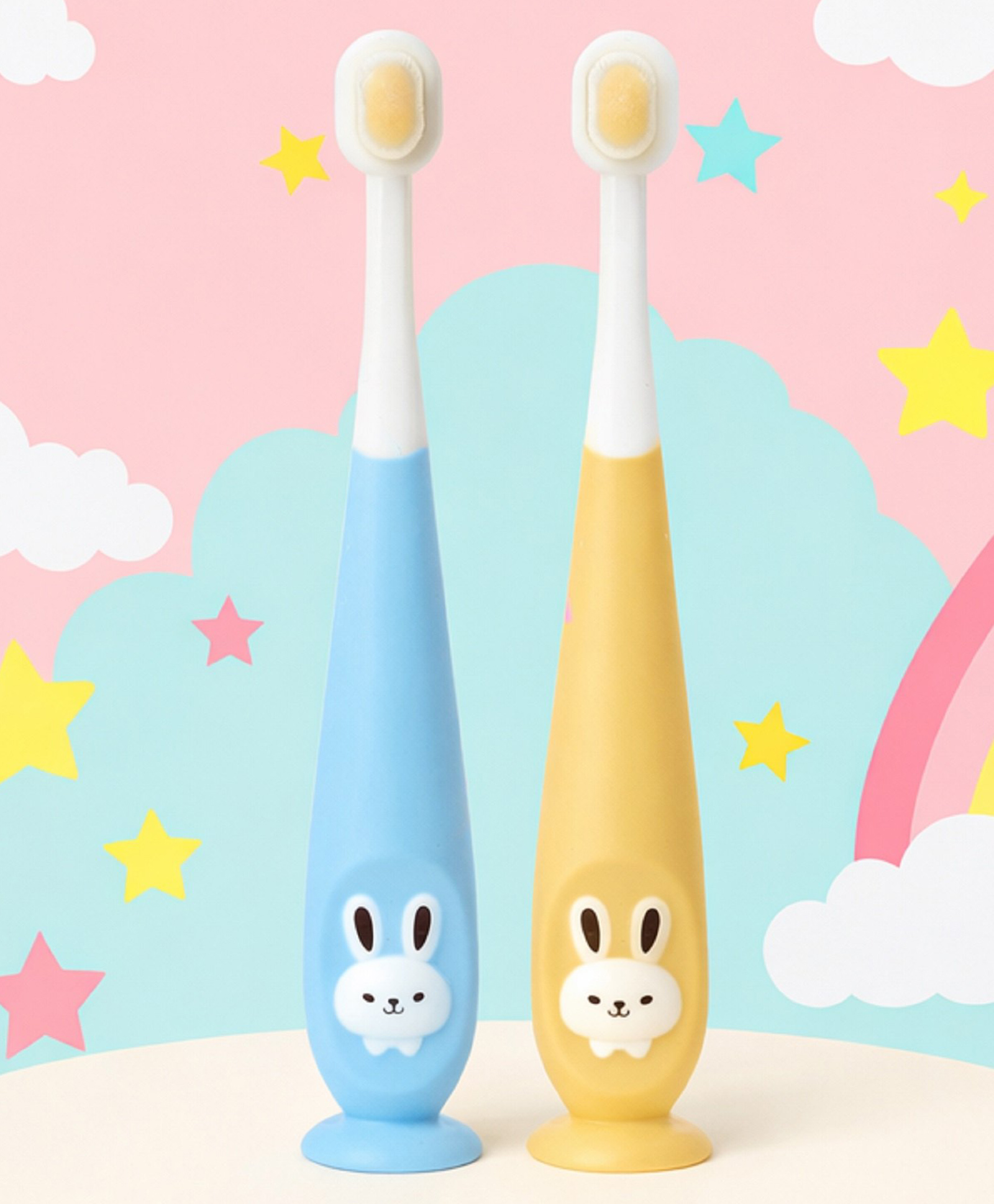The Cheeky Kidzz Pack of 2 Baby Soft Bristles Suction Cup Base Bunny Design Teeth Manual Toothbrush BPA Free For Kids (1 To 10 Years) (MULTI)-picture-19