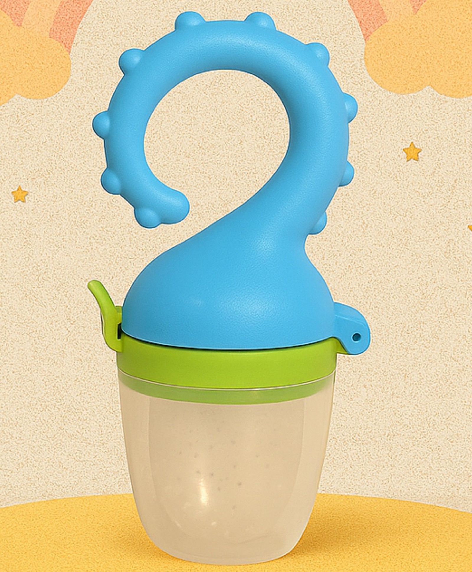 Tinny Tots Baby Soft Silicone Fresh Vegetable Fruit Food Feeder Nibbler Sucker Teether BPA Free for New Born/Toddler/Infants (ASSORTED COLOURS)-image-23