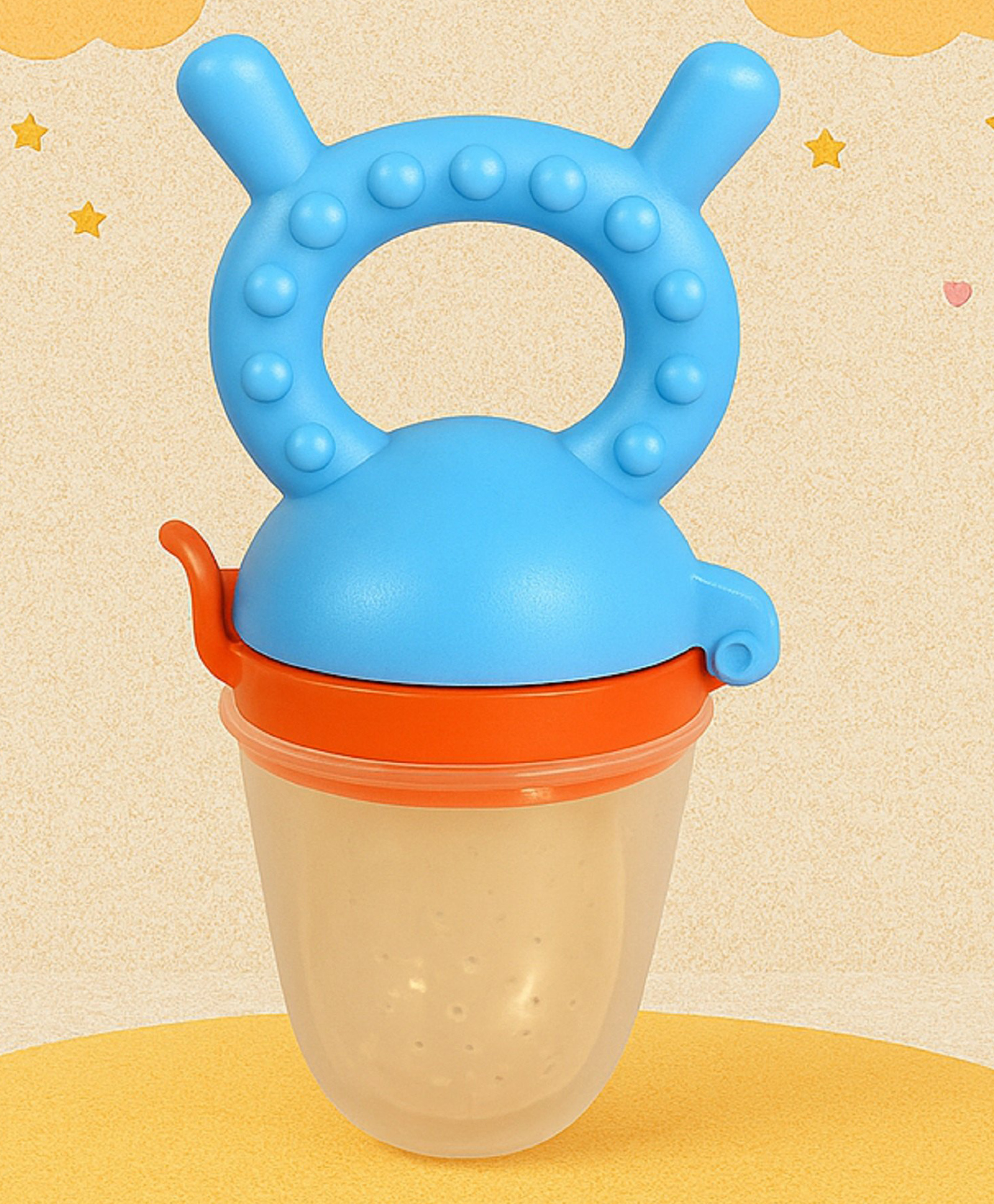 Tinny Tots Baby Soft Silicone Fresh Fruit Vegetable Nibbler Sucker Soother Teether BPA Free for Newborns/Babies/Infants (ASSORTED COLOURS)-image-13