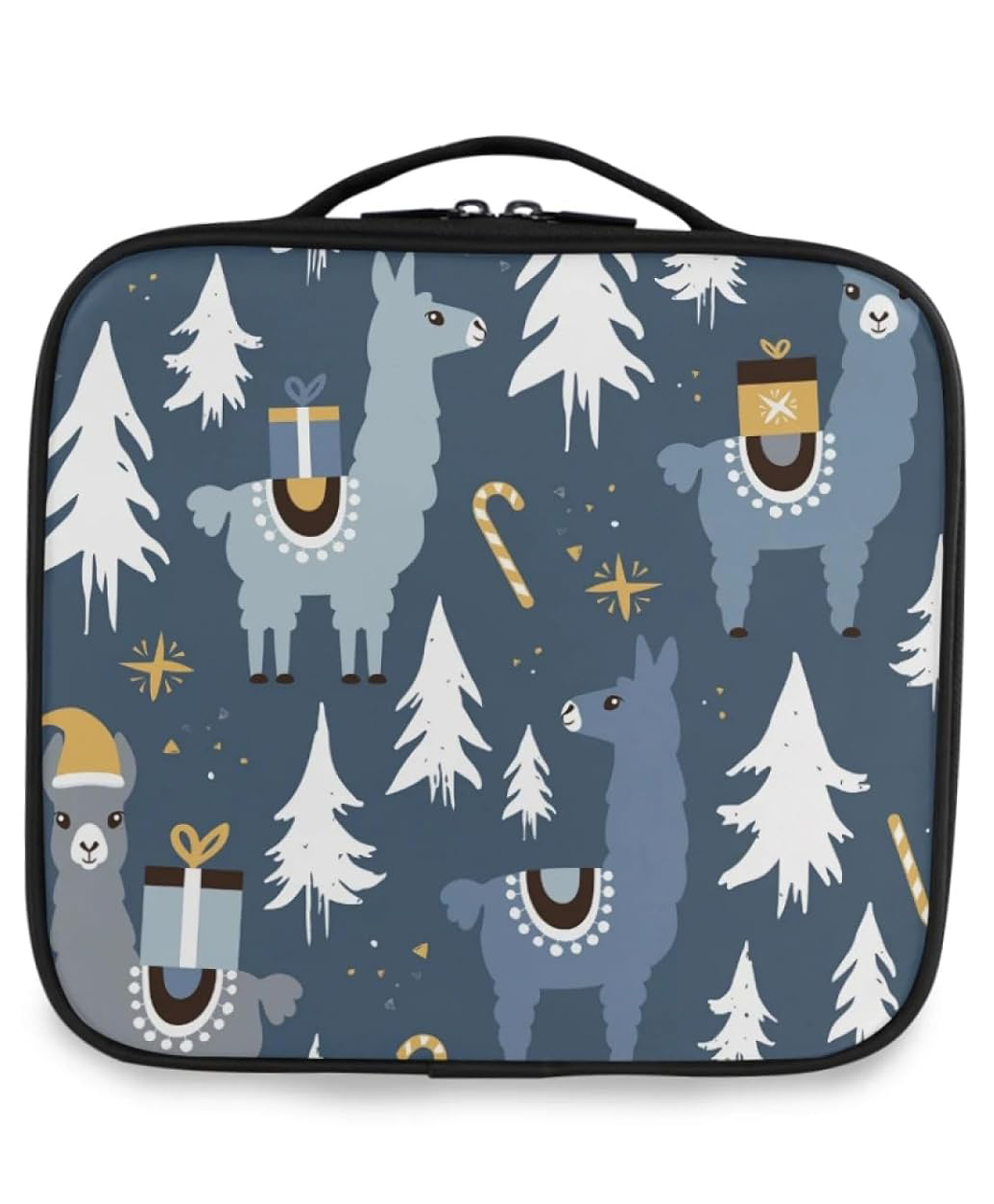 House of Quirk Makeup Cosmetic Storage Case with Adjustable Compartment - Lama Midnight-image-48