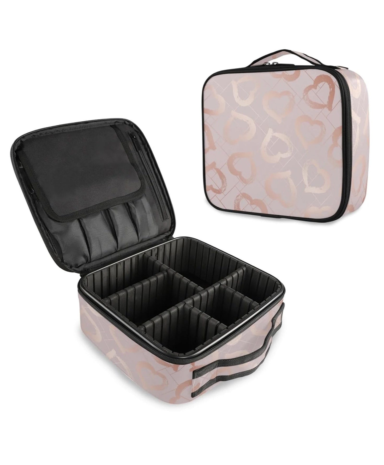 House of Quirk Makeup Cosmetic Storage Case with Adjustable Compartment - Lama Midnight-picture-15