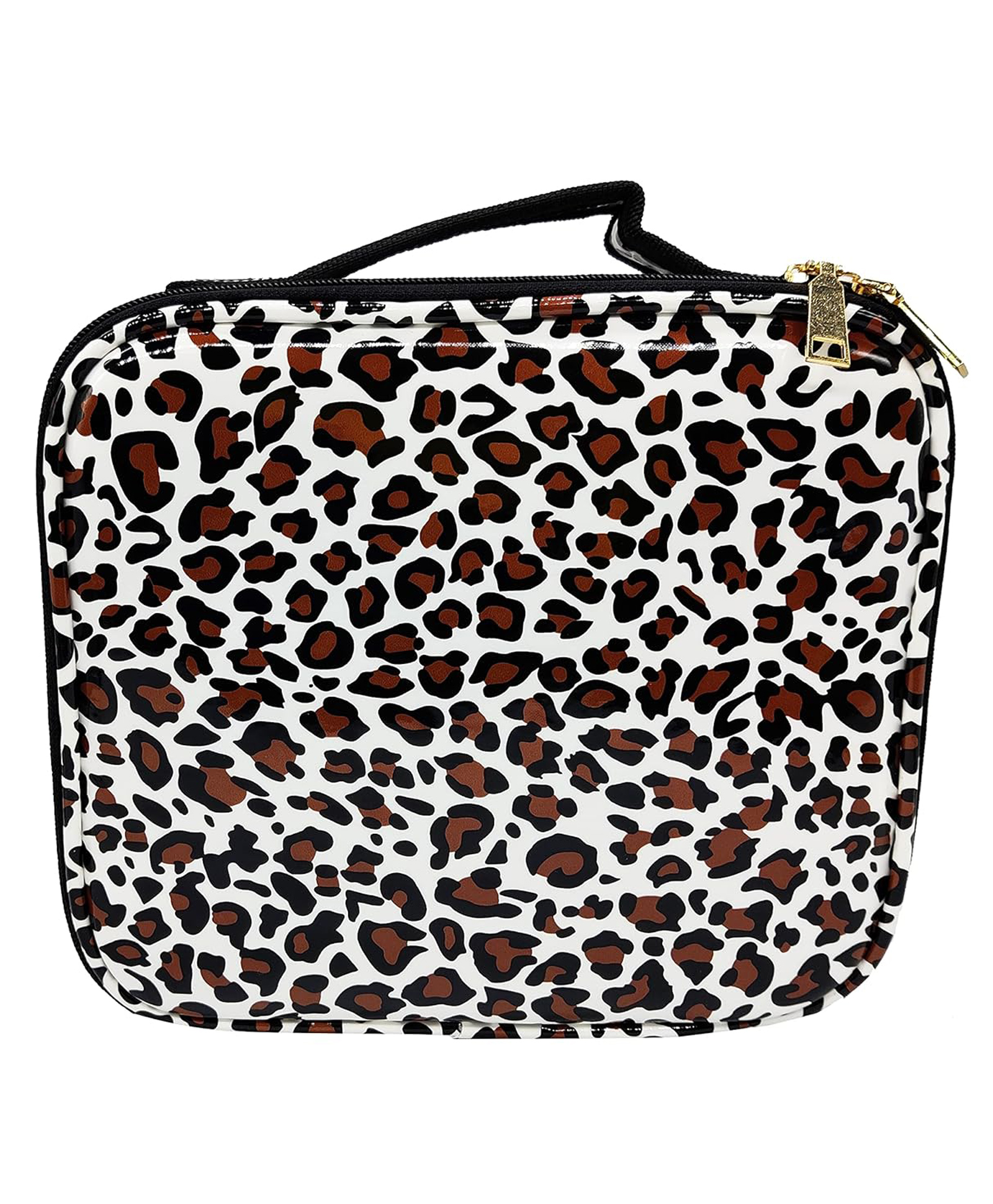 House of Quirk Makeup Cosmetic Storage Case With Adjustable Compartment Cosmetic Bag - Leopard -Multicolor-image-1