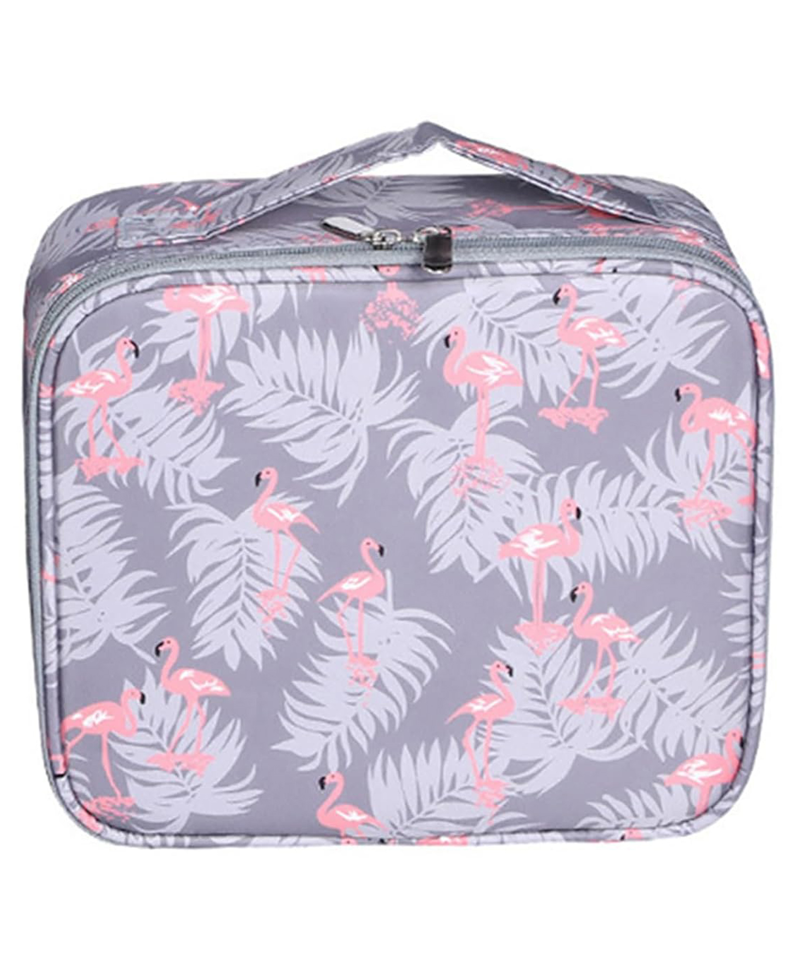 House of Quirk Makeup Box/Cosmetic Storage Case With Adjustable Compartment - Grey Flamingo-picture-12
