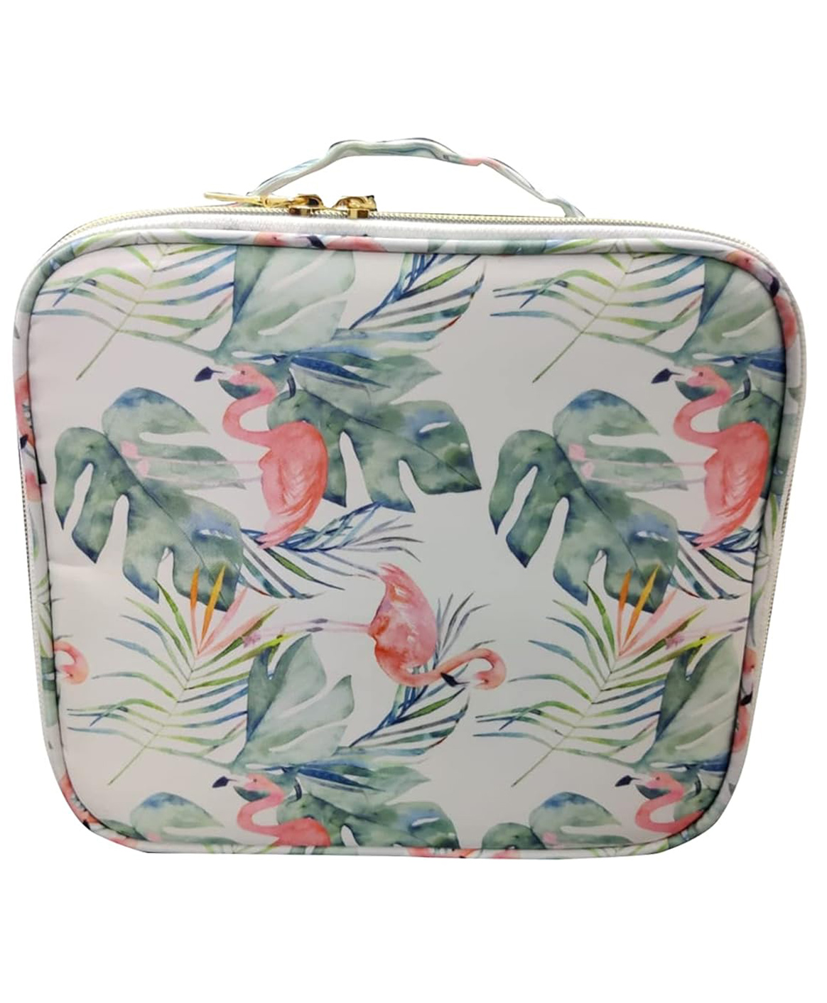 House of Quirk Makeup Box/Cosmetic Storage Case With Adjustable Compartment - White Flamingo-image-23