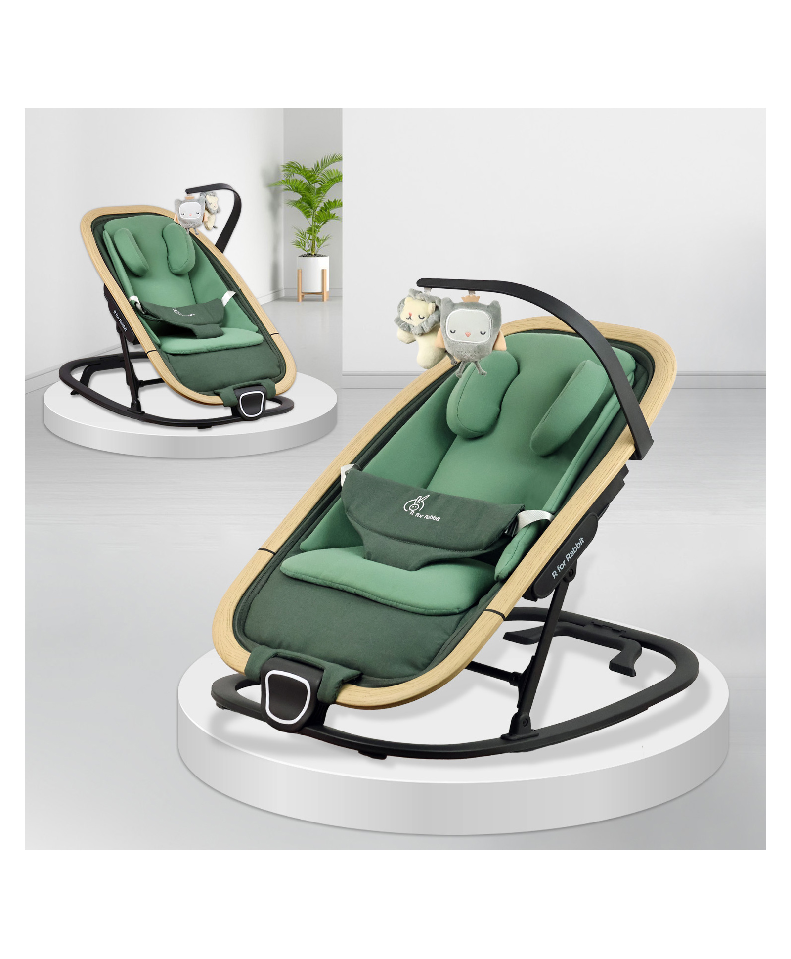 R for Rabbit Rock N Nap Bliss Baby 2-in-1 Rocker & Sleeper - Olive Green-picture-19