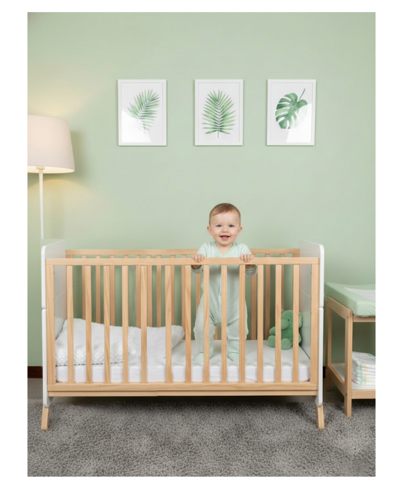 Polka Tots 3-in-1 Grow Nest Adjustable Cot - White-image-34