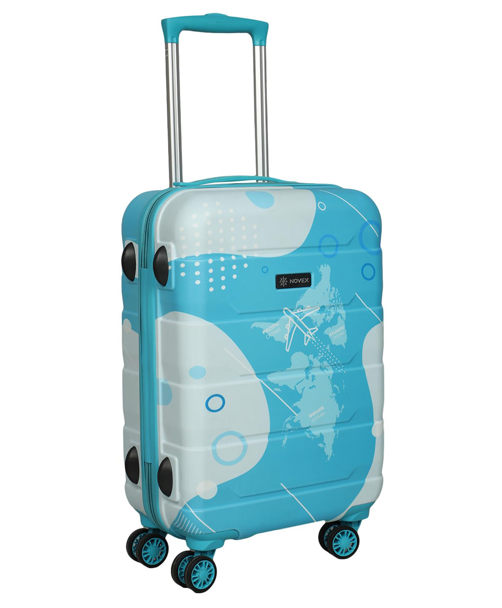 NOVEX Small Cabin Suitcase (55 cm) 4 Wheels - Aqua Cabin Size Unbreakable Polycarbonate Hard Trolley Luggage with 4 Wheels - Turquoise-picture-19