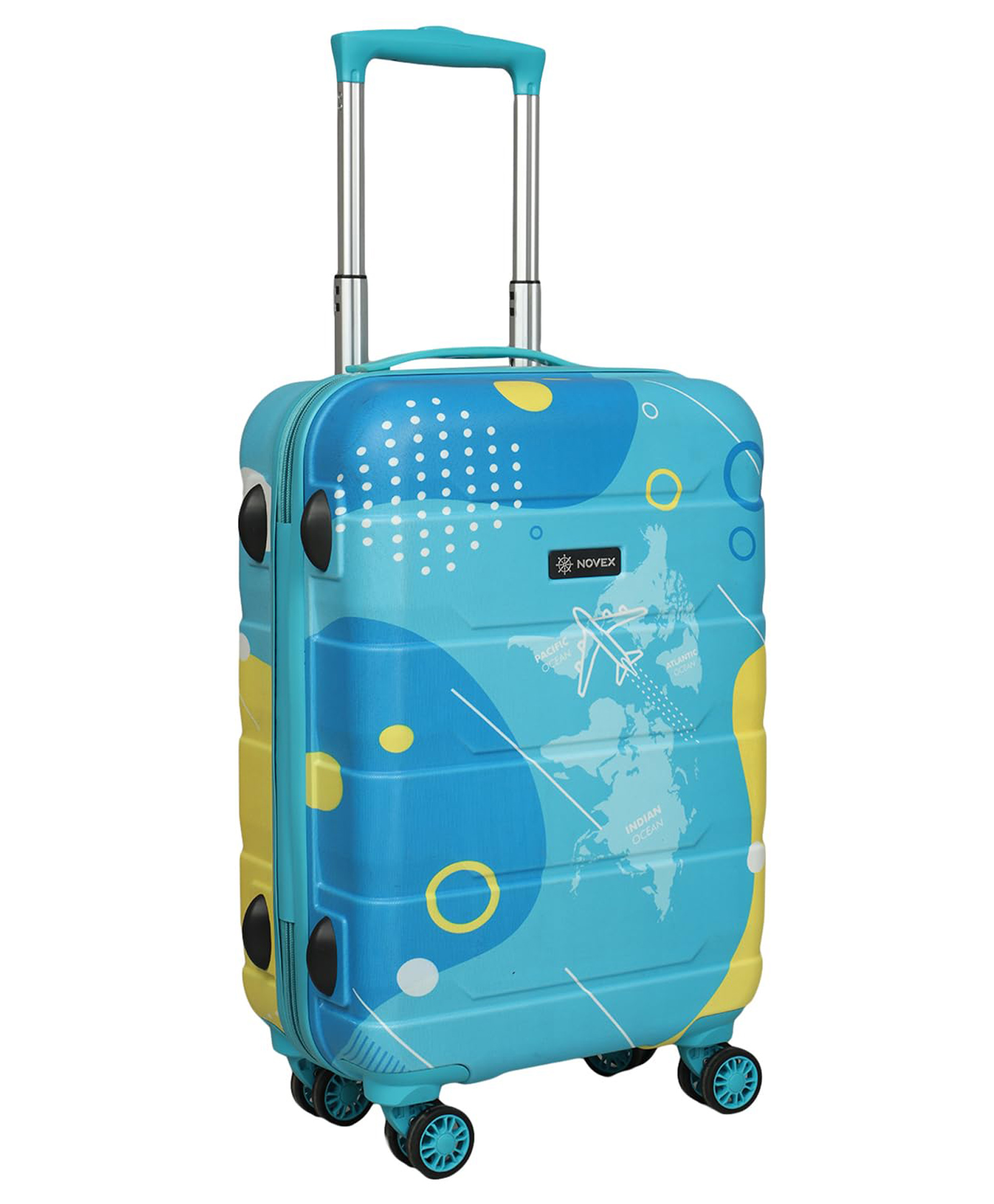 NOVEX Medium Check-in Suitcase (65 cm) 4 Wheels - Aqua Check-in Size Unbreakable Polycarbonate Hard Trolley Luggage with 4 Wheels - Yellow & Turquoise-picture-20