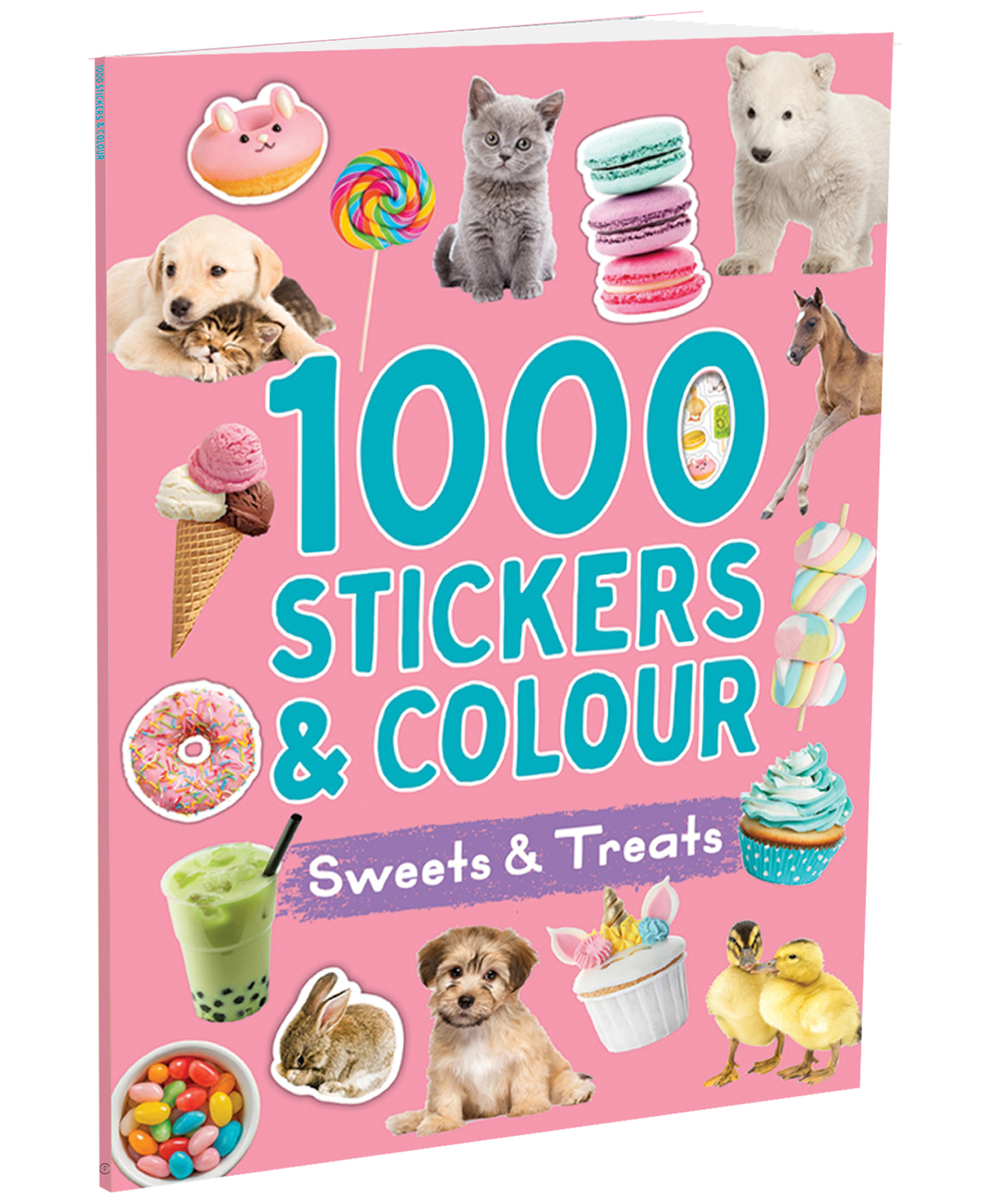 1000 Stickers & Colour: Sweets and Treats | Fun Sticker & Coloring Book for Kids | Cute Animals, Desserts & Treats | 64 Pages of Creative Activity with Holographic Cover| For Age 4-6| - English-image-47