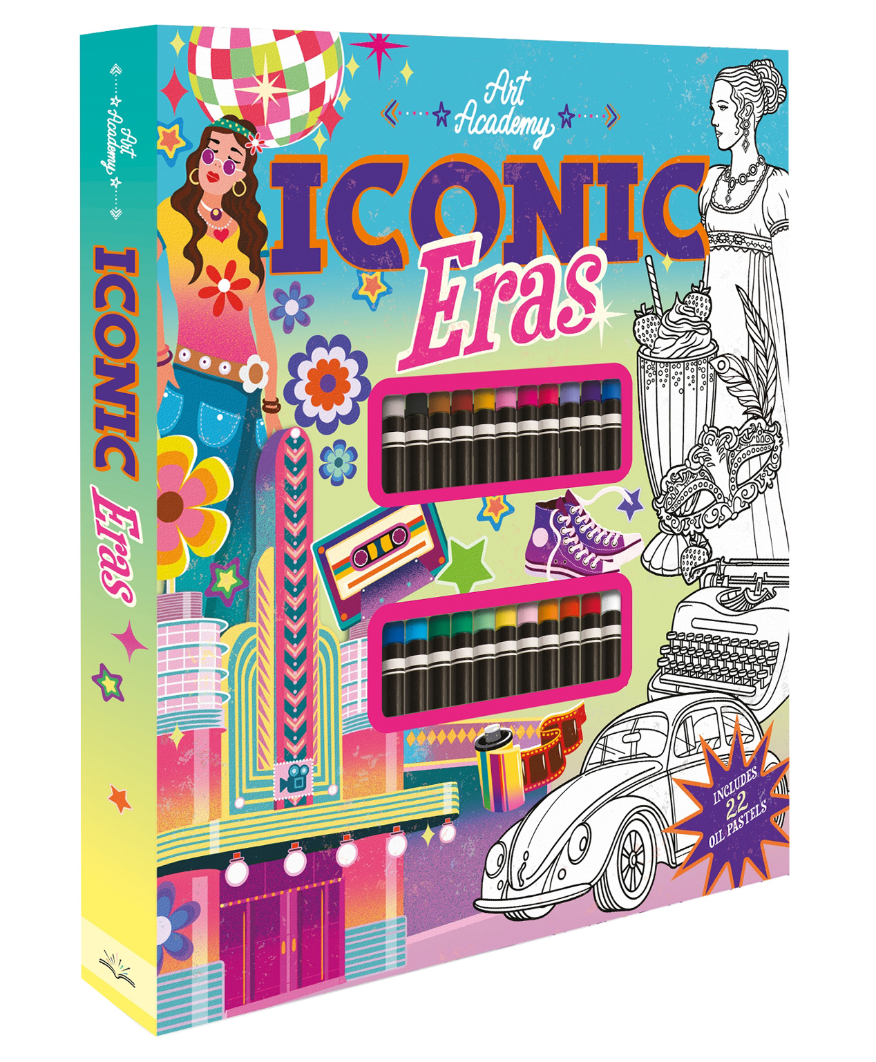 Art Academy Eco: Iconic Eras | A Creative Time Travel Coloring Book | Fashion, Culture & History Through the Decades| Colouring Activity| 64 Pages of Colouring Fun| For Ages 6-8|-image-39