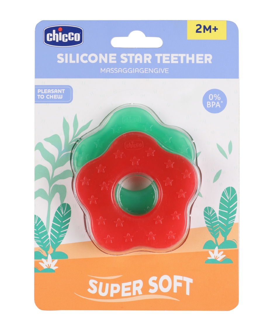Chicco Teether Supersoft Star Design Pack of 2 - Red & Green-picture-25