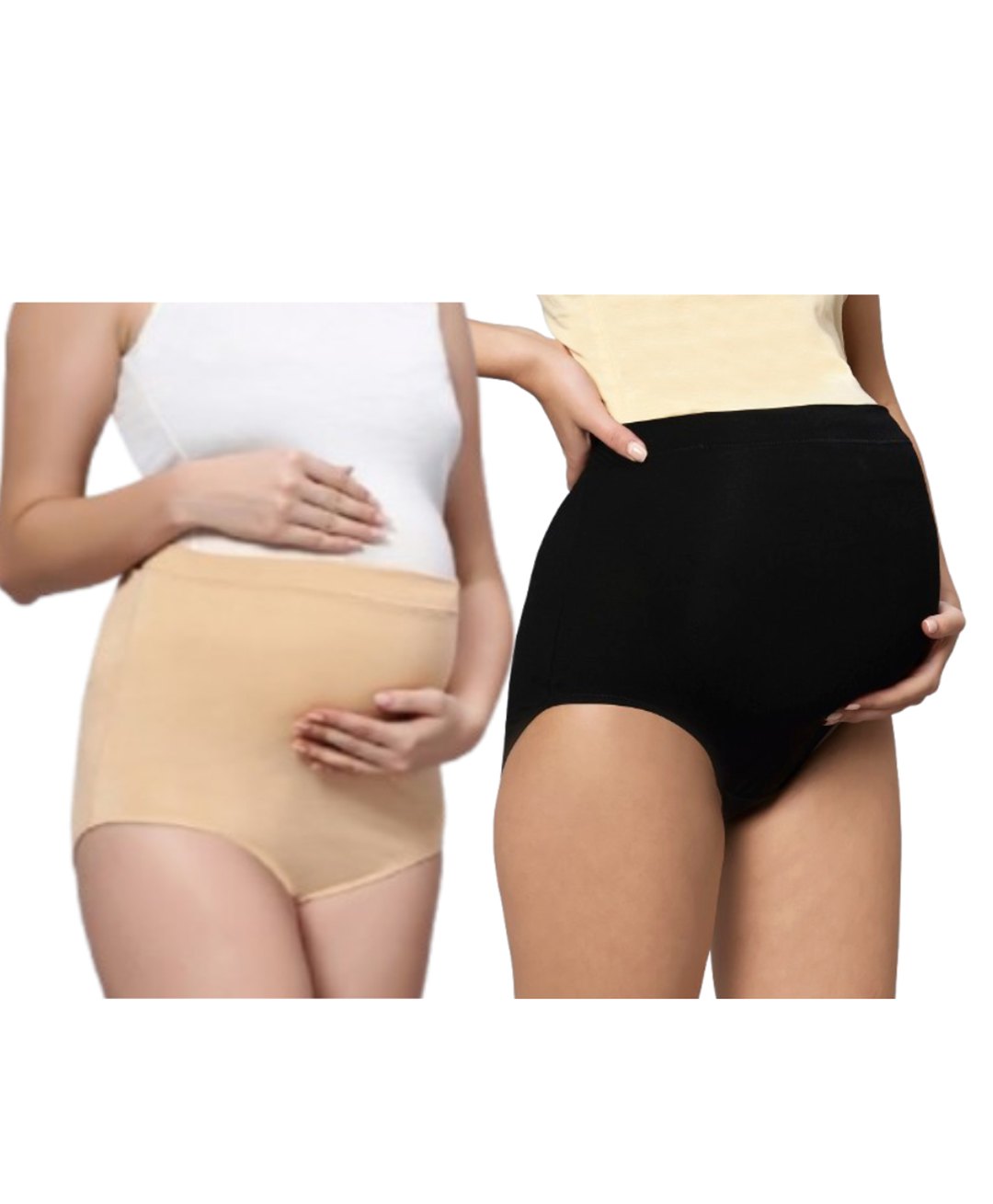 TUMMY Bamboo Cotton Pack Of 2 Solid High Waist Maternity Panty - Multi Colour-picture-32
