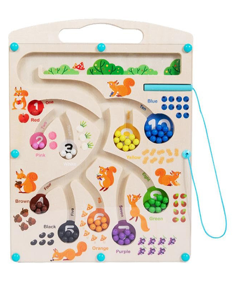 Wudly Wooden Magnetic Counting & Color Sorting Maze Board-picture-11